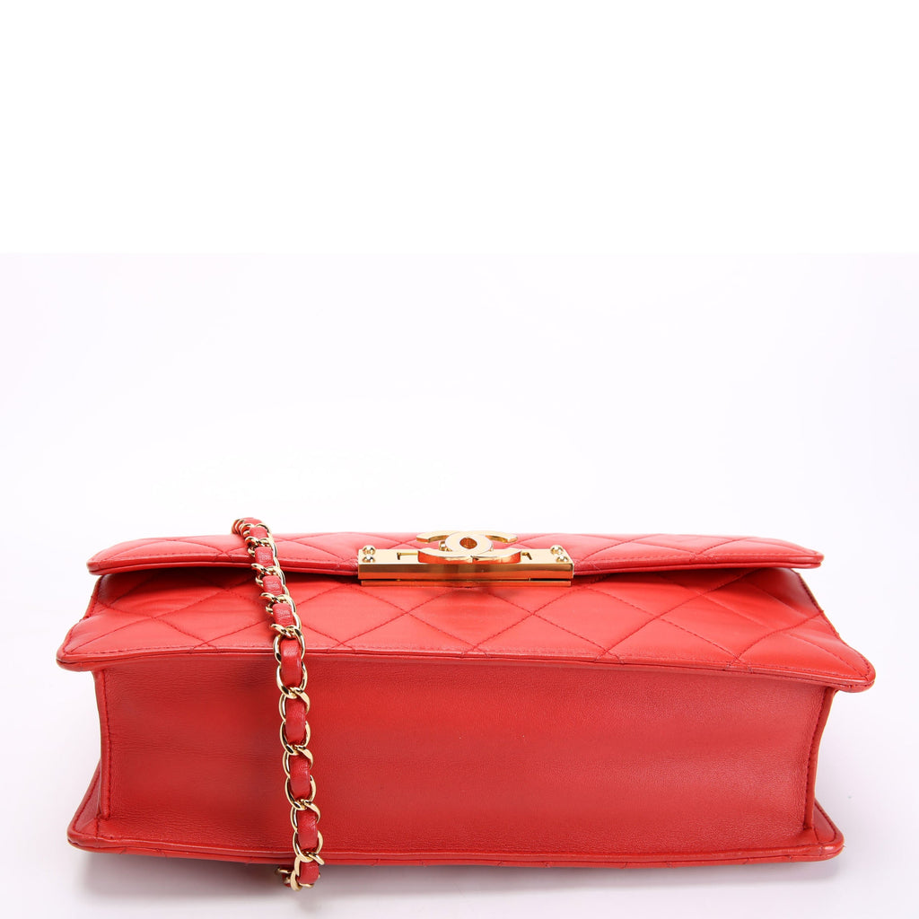 Chanel Golden Class Large Flap Bag Quilted Lambskin 19M Red