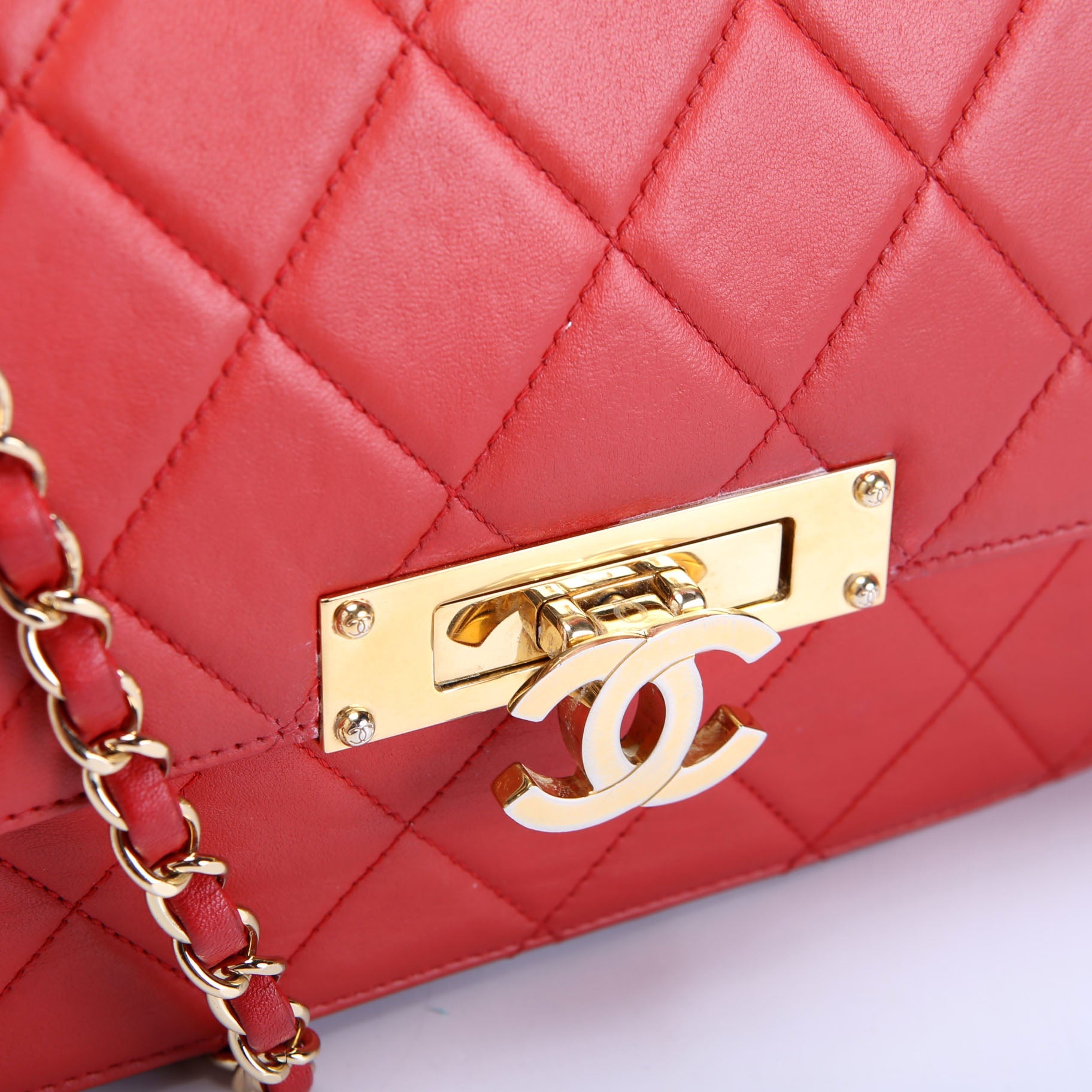 Chanel Golden Class Large Flap Bag Quilted Lambskin 19M Red