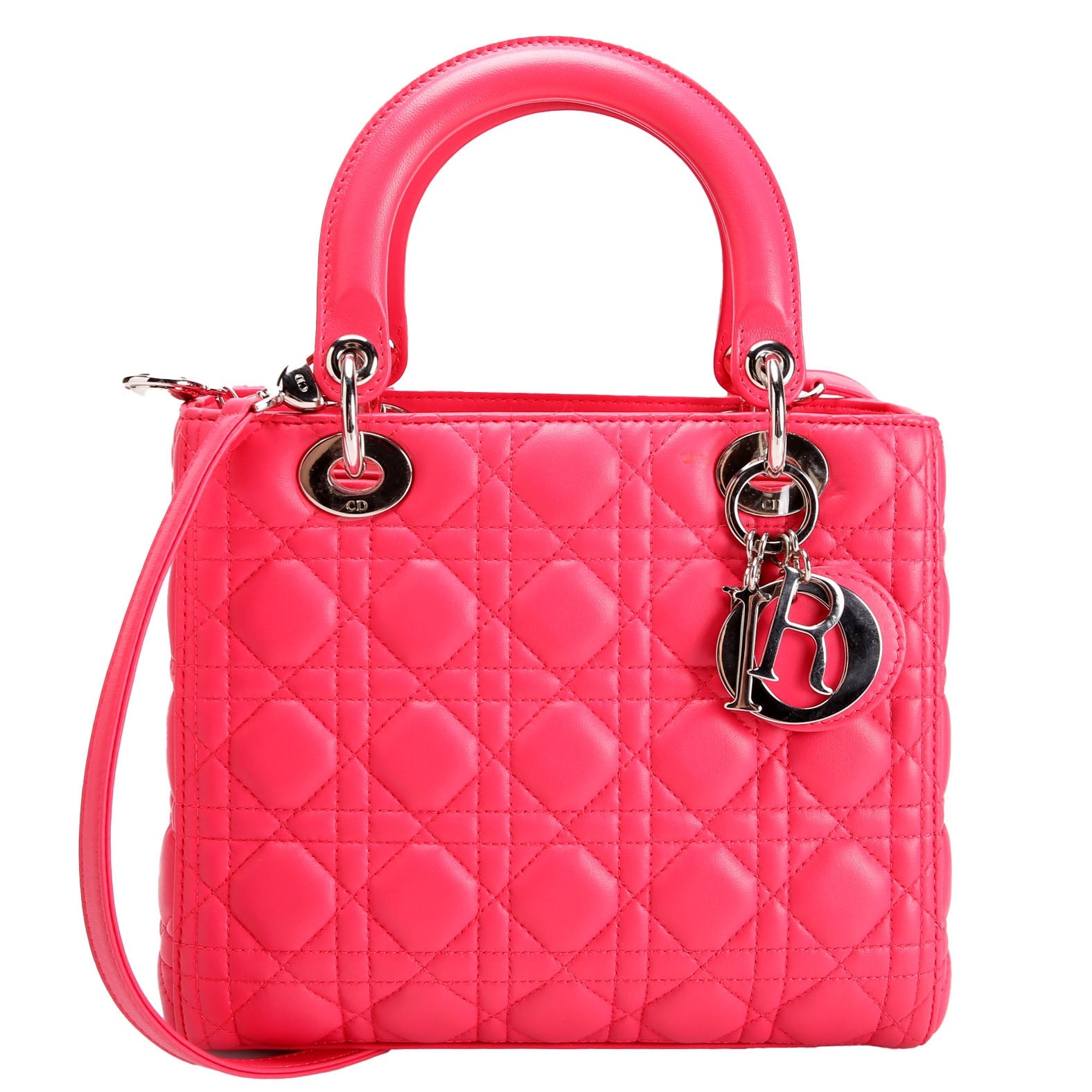 Christian Dior Lady Dior Medium Lambskin Pink