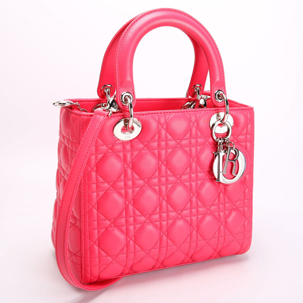 Christian Dior Lady Dior Medium Lambskin Pink