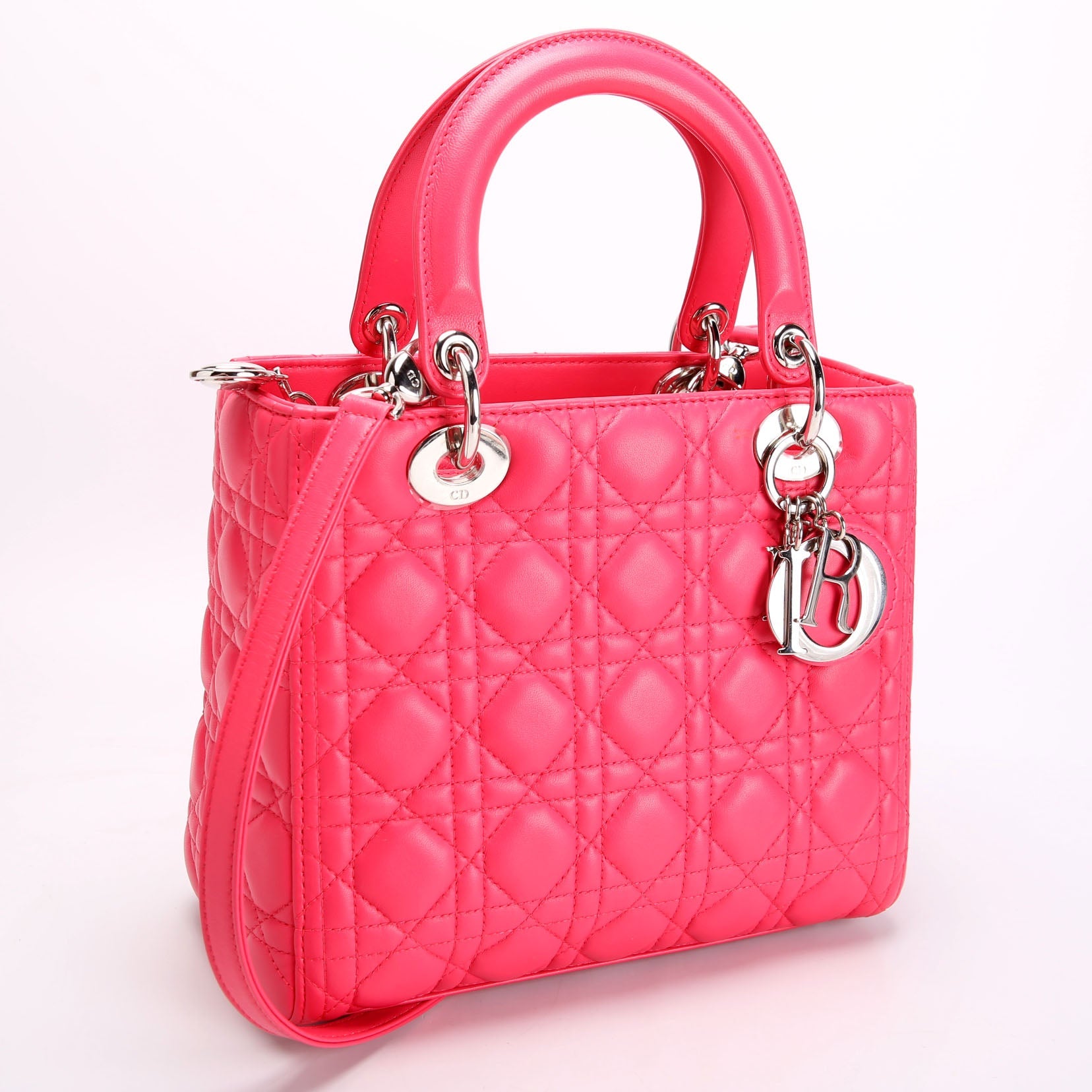 Christian Dior Lady Dior Medium Lambskin Pink