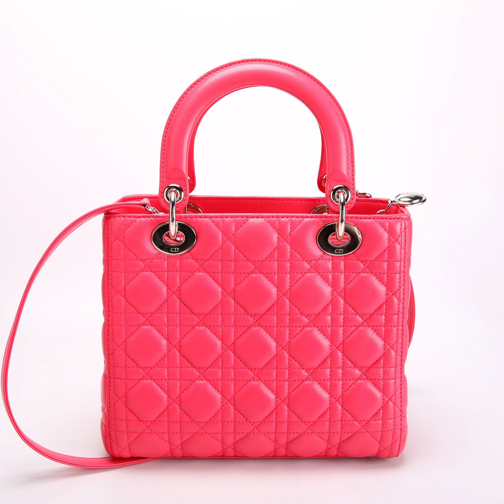 Christian Dior Lady Dior Medium Lambskin Pink