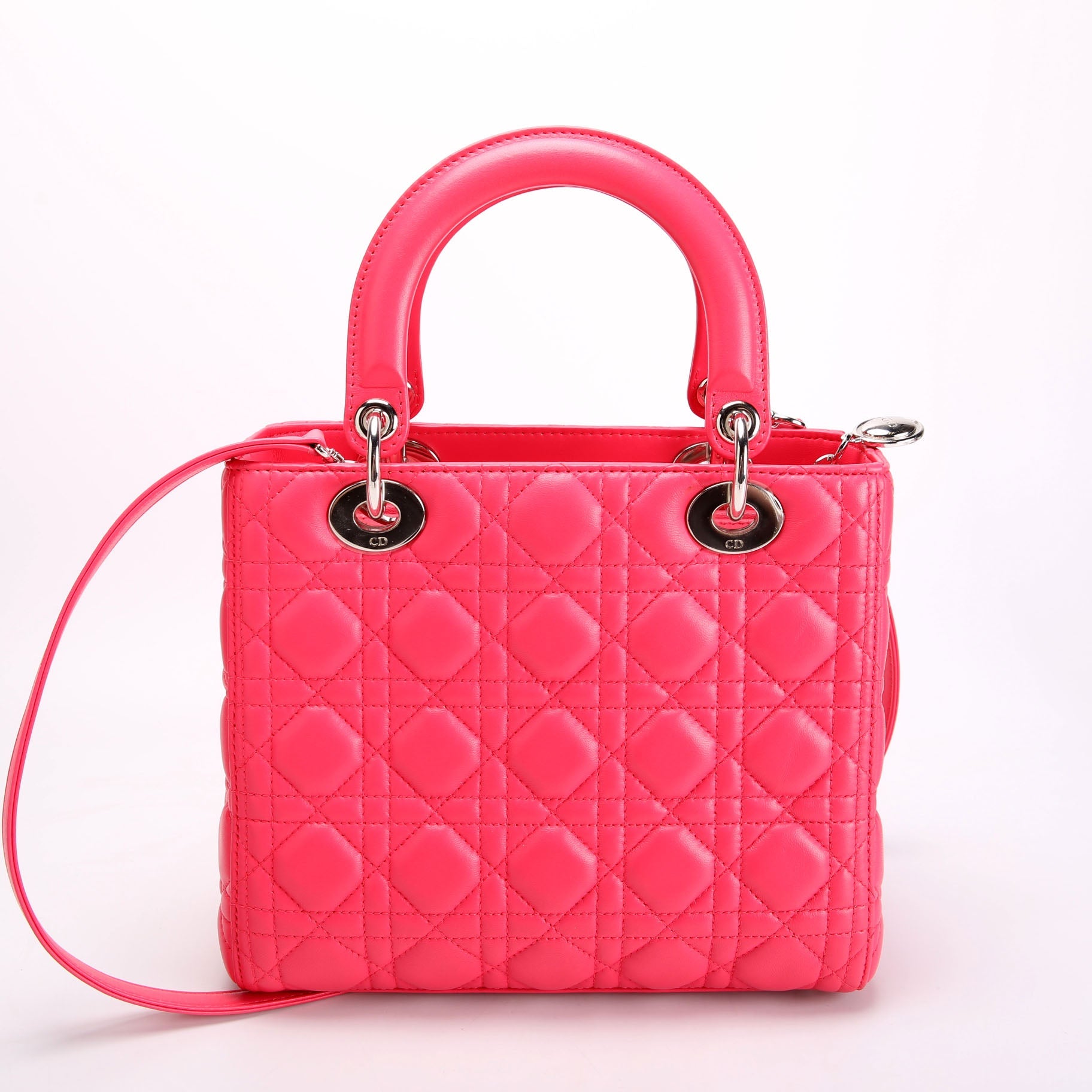 Christian Dior Lady Dior Medium Lambskin Pink