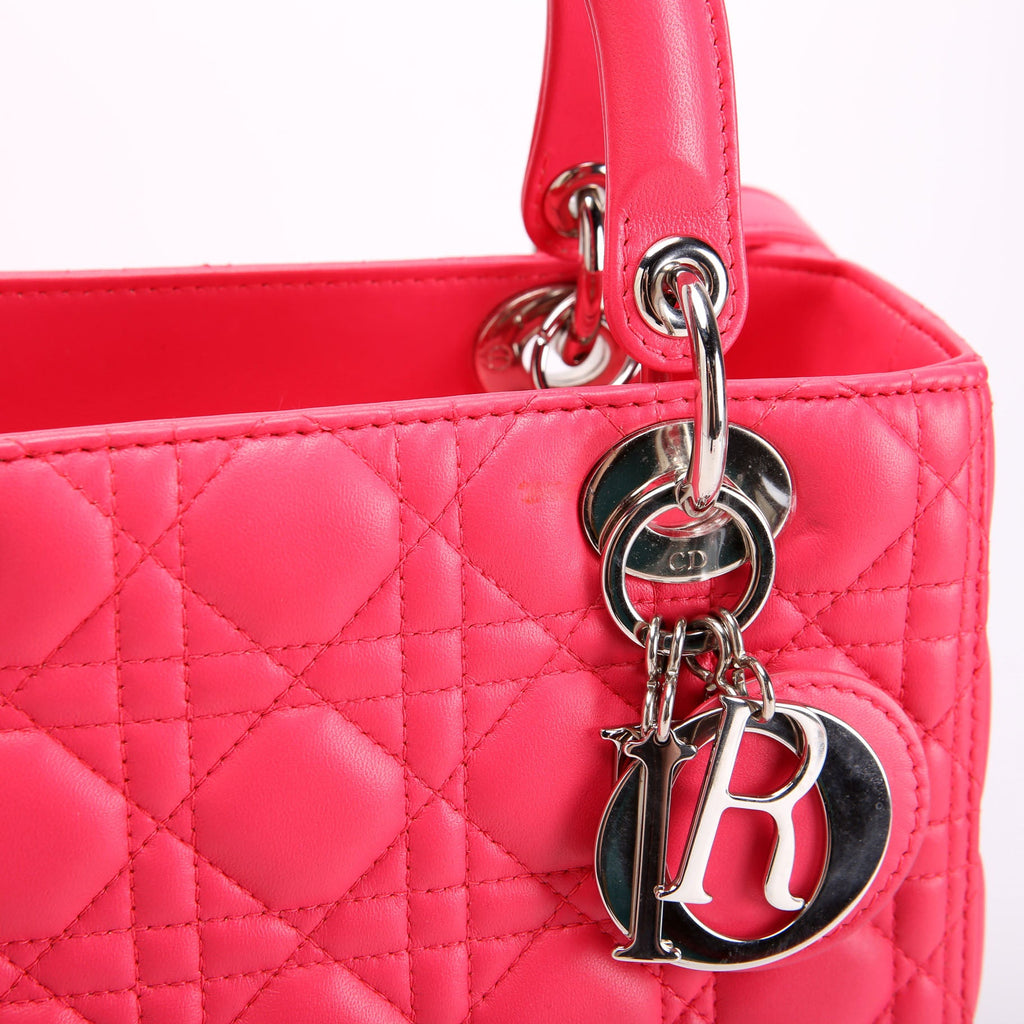 Christian Dior Lady Dior Medium Lambskin Pink