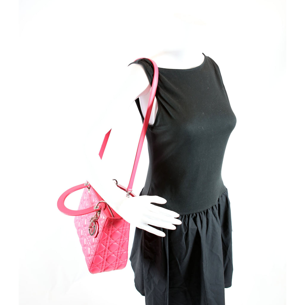 Christian Dior Lady Dior Medium Lambskin Pink