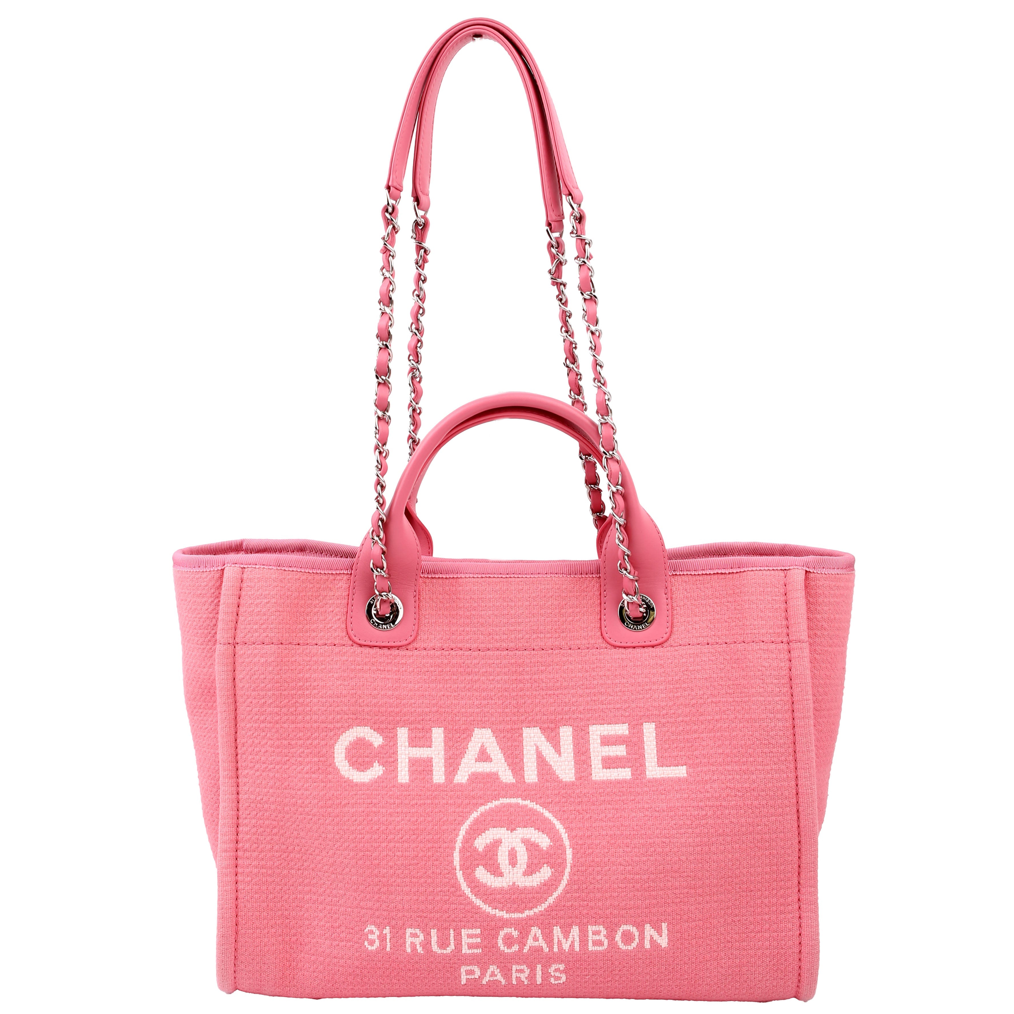 Chanel Deauville Small With Pouch Mixed Fibers Pink