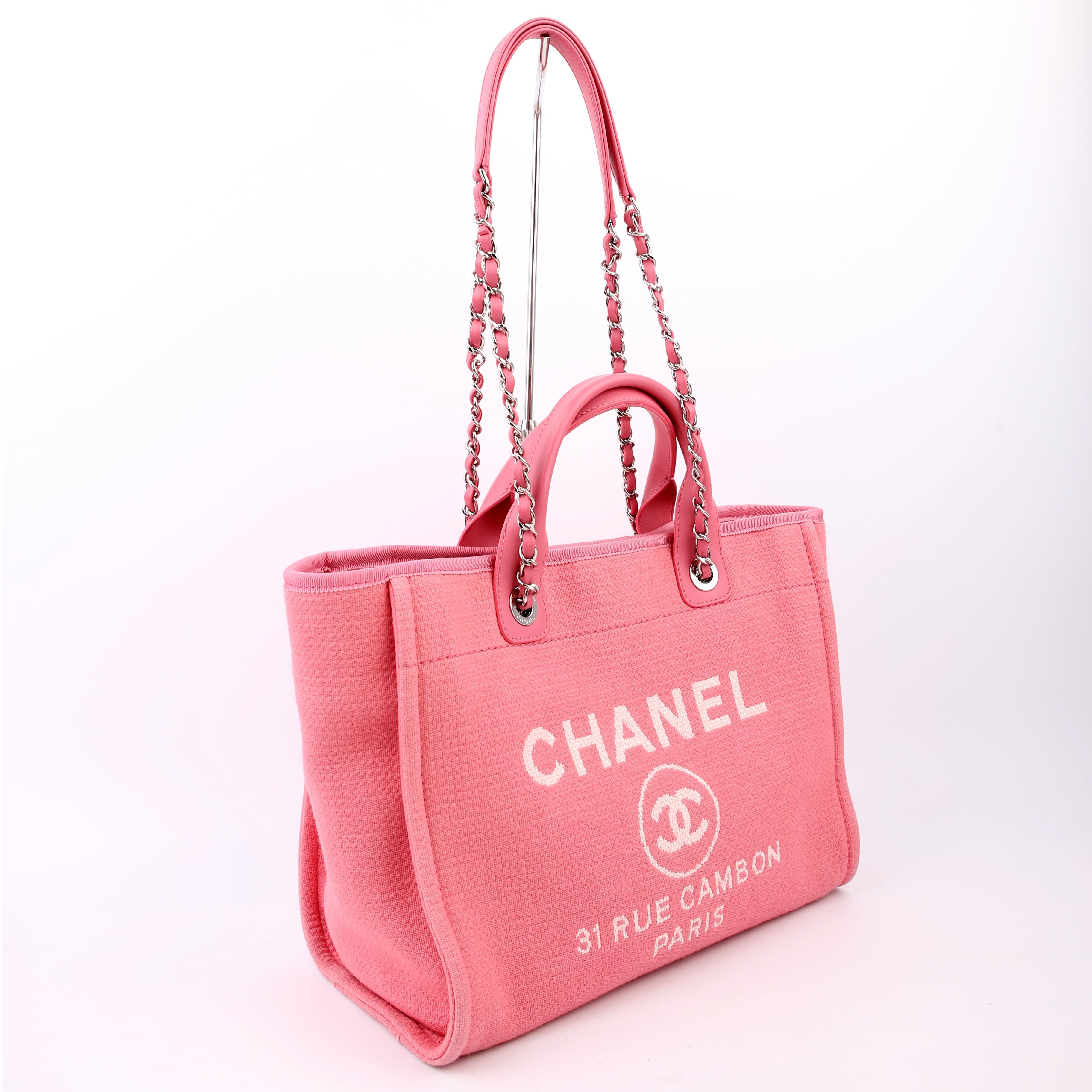 Chanel Deauville Small With Pouch Mixed Fibers Pink