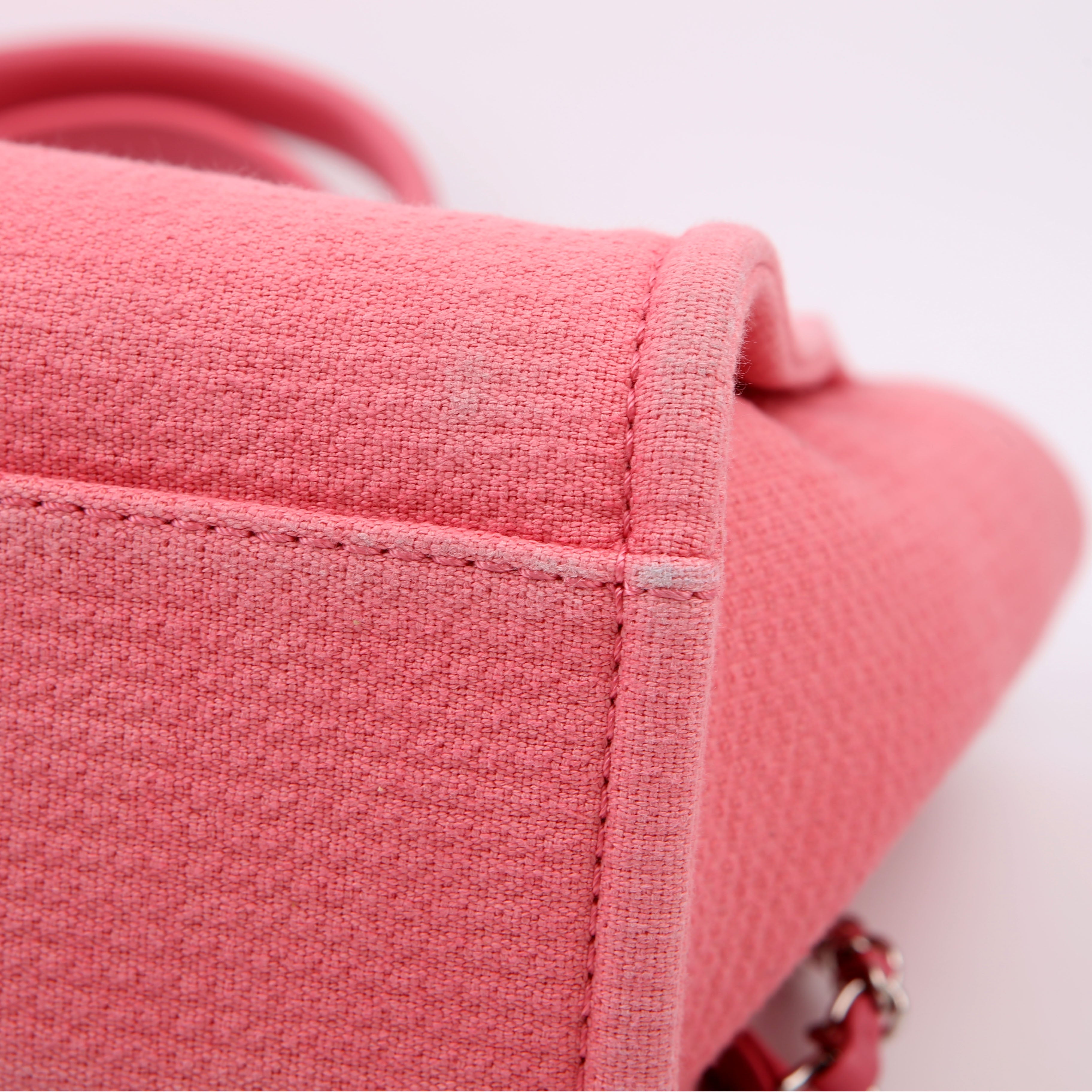 Chanel Deauville Small With Pouch Mixed Fibers Pink