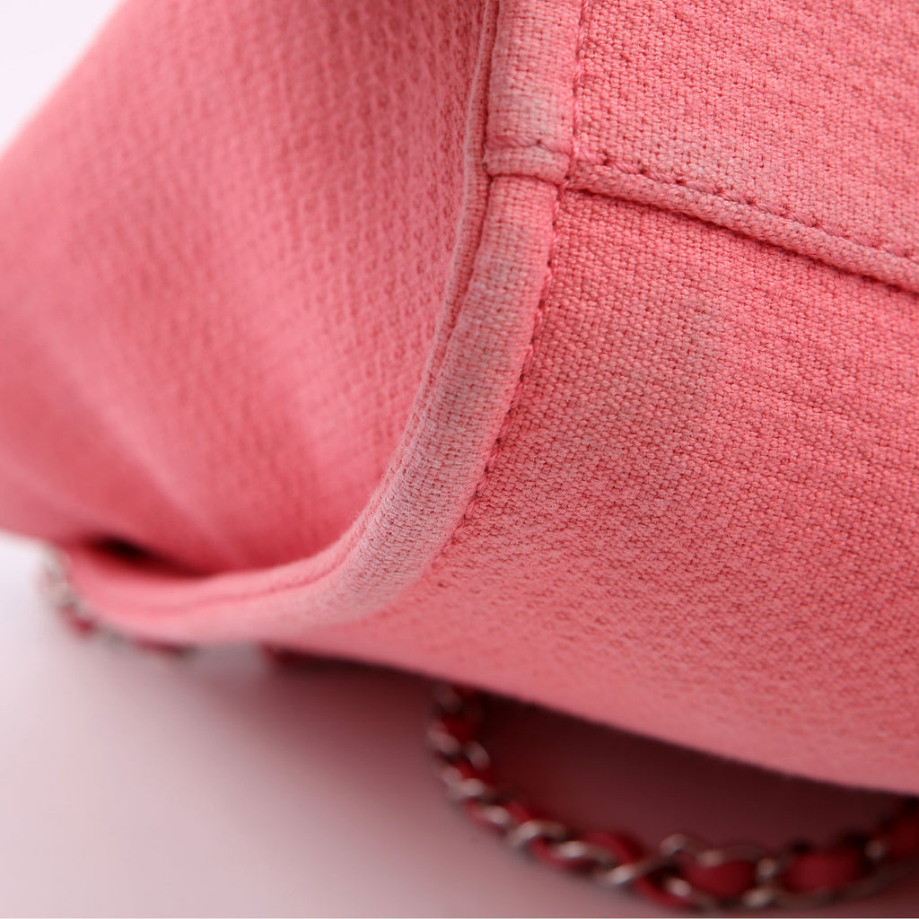 Chanel Deauville Small With Pouch Mixed Fibers Pink
