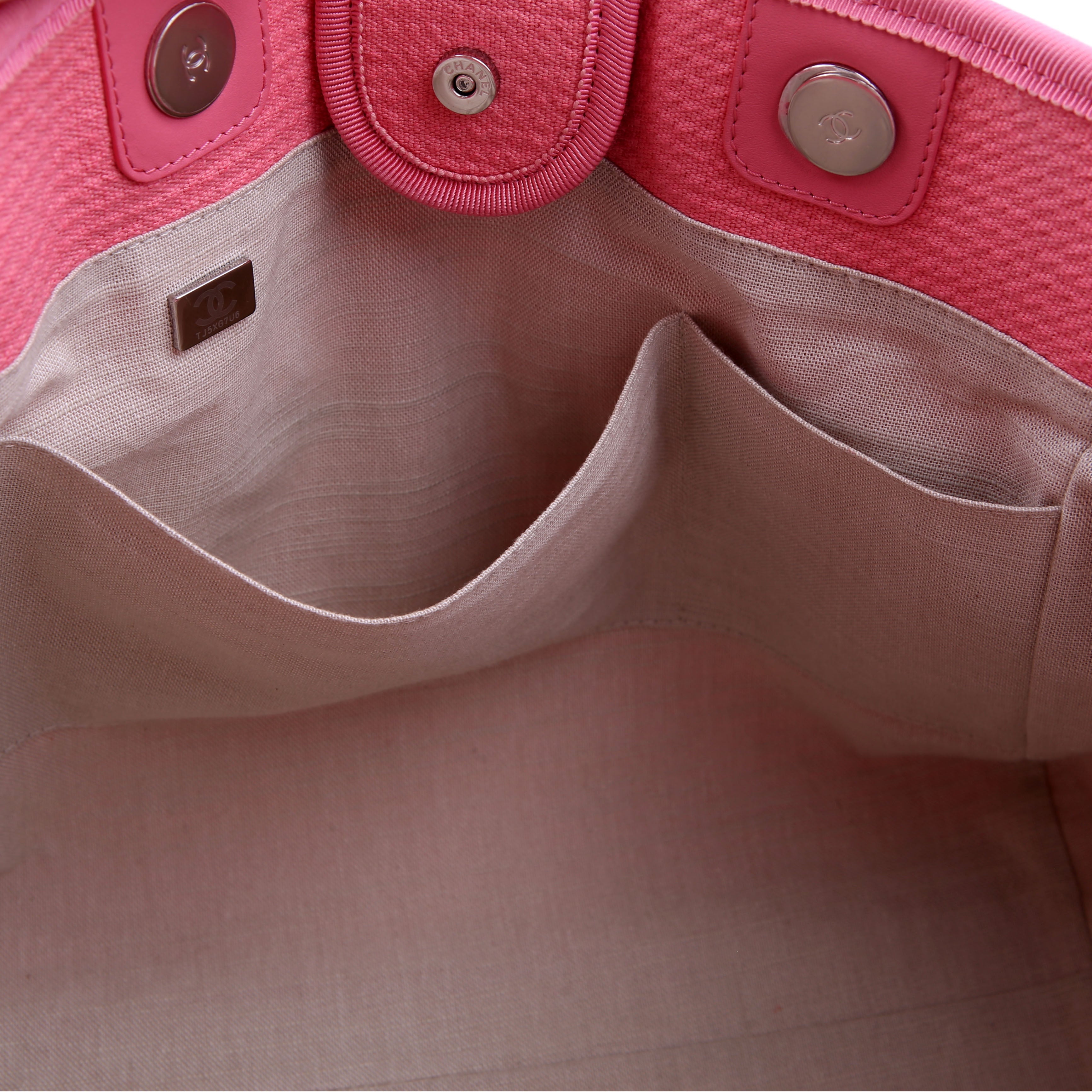 Chanel Deauville Small With Pouch Mixed Fibers Pink