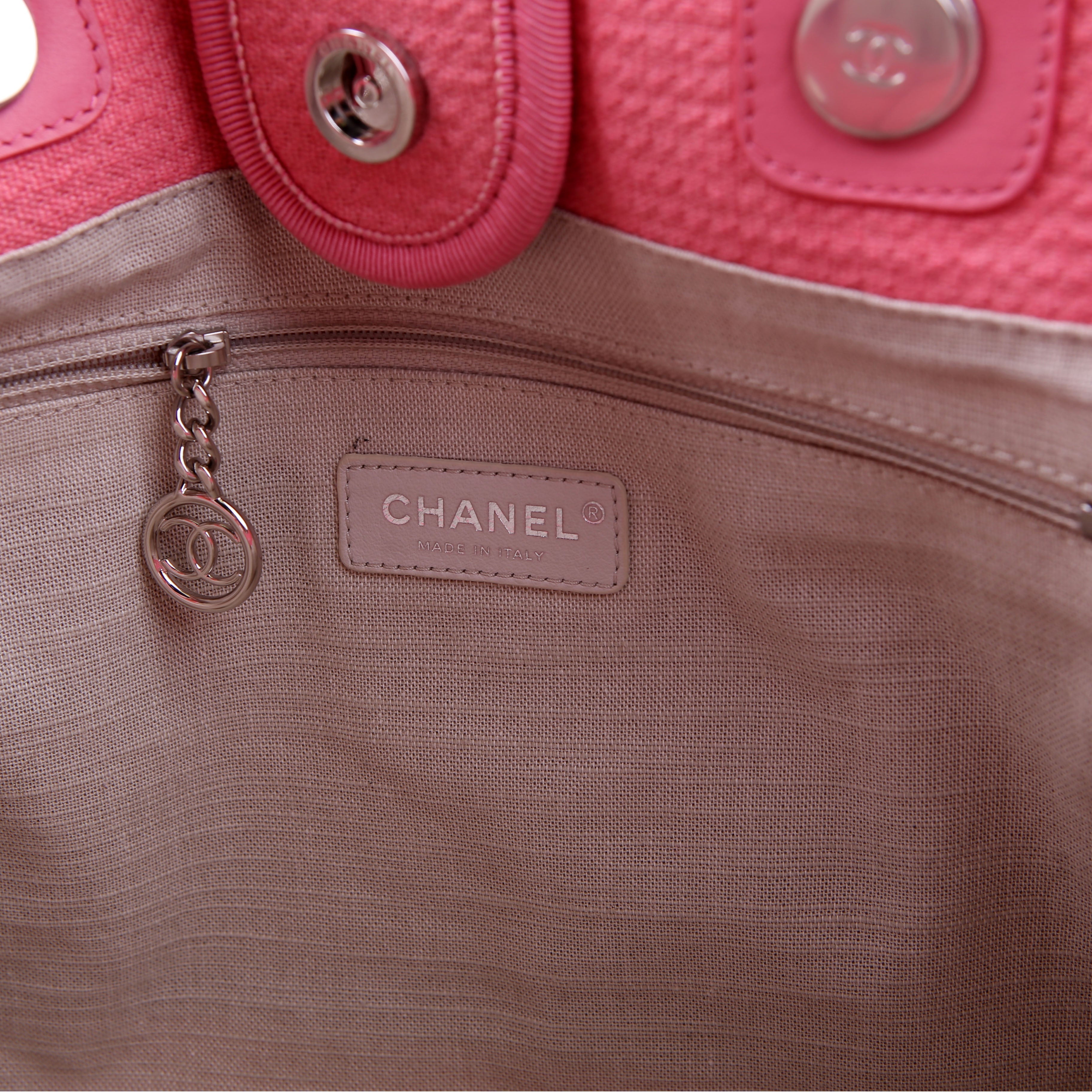 Chanel Deauville Small With Pouch Mixed Fibers Pink