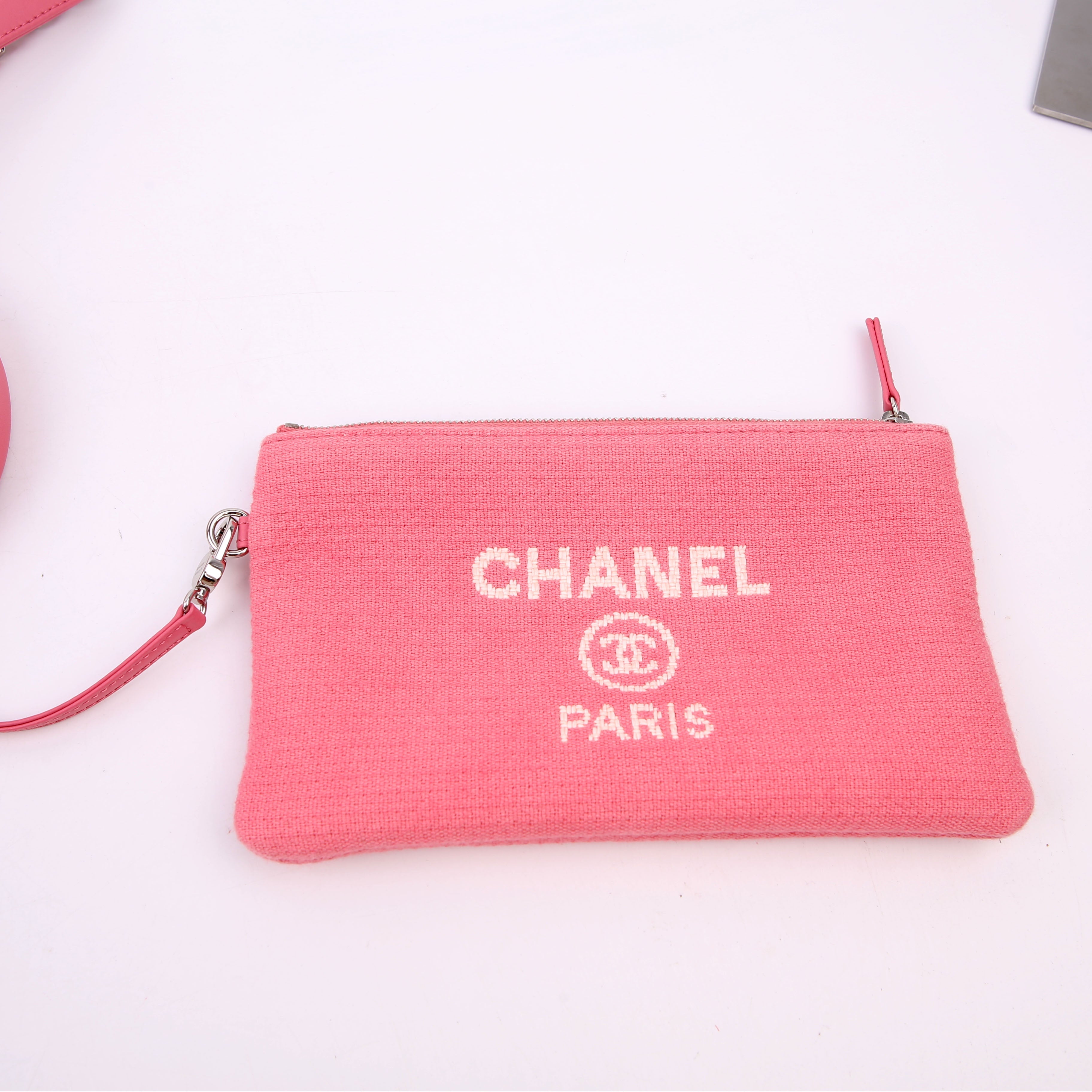 Chanel Deauville Small With Pouch Mixed Fibers Pink