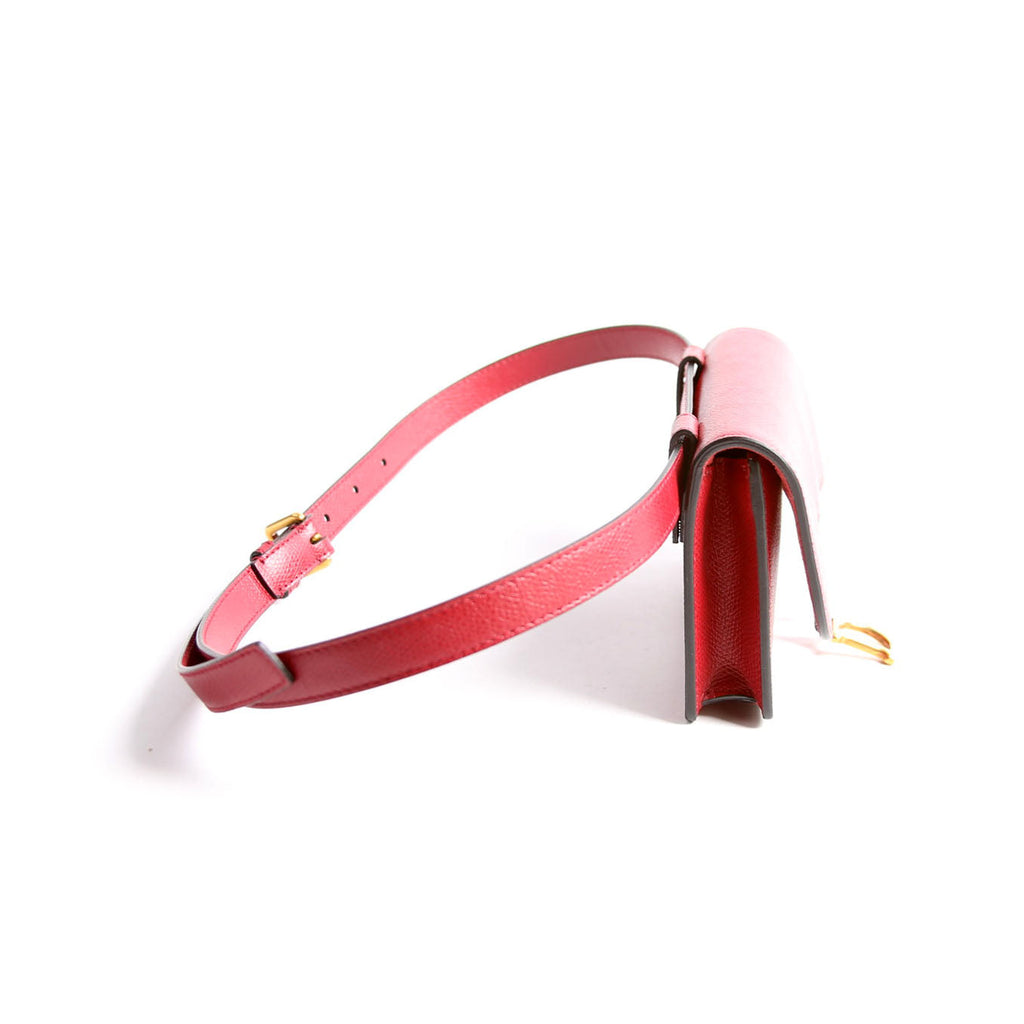 Christian Dior Slim Saddle Bag Grain Leather Red