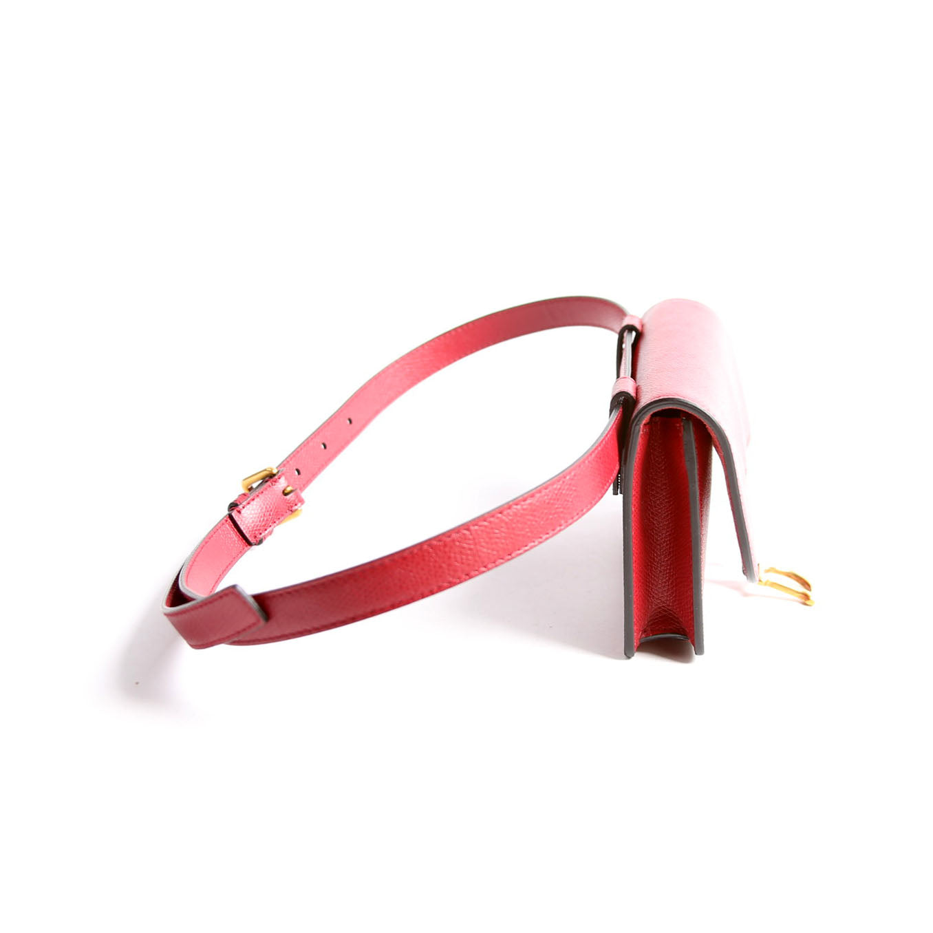 Christian Dior Slim Saddle Bag Grain Leather Red