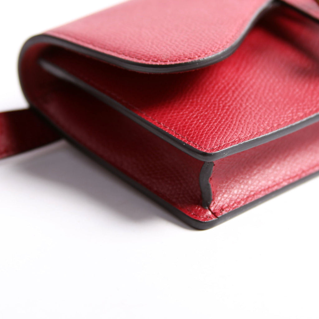 Christian Dior Slim Saddle Bag Grain Leather Red