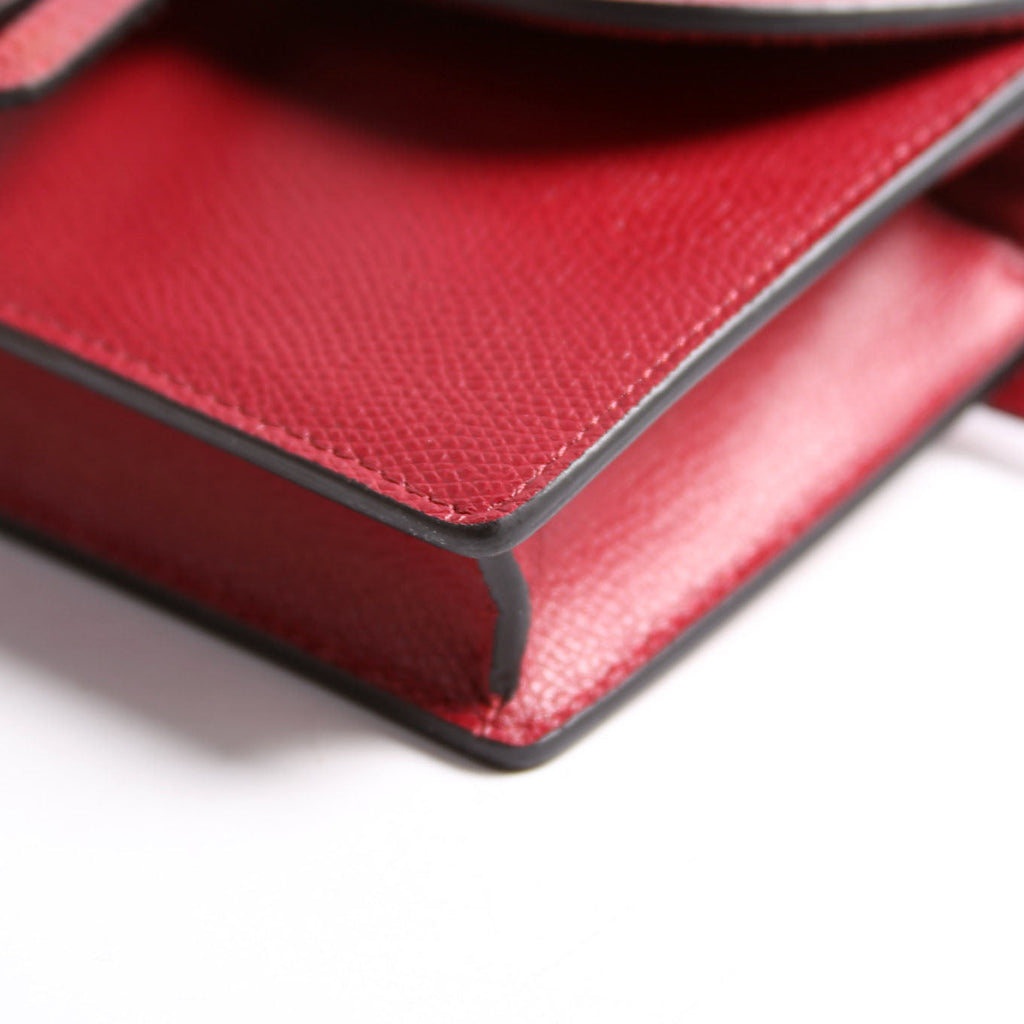 Christian Dior Slim Saddle Bag Grain Leather Red