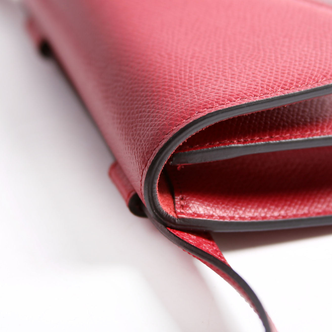 Christian Dior Slim Saddle Bag Grain Leather Red