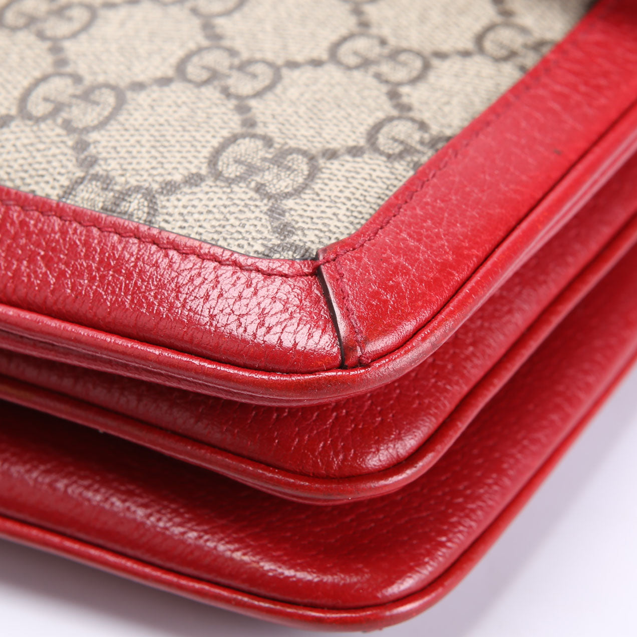 Gucci 524356 GG Supreme Queen Margaret Medium Shoulder Bag Beige/Red