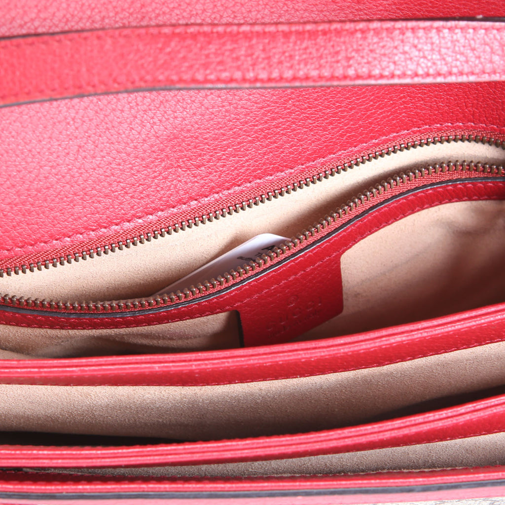 Gucci 524356 GG Supreme Queen Margaret Medium Shoulder Bag Beige/Red