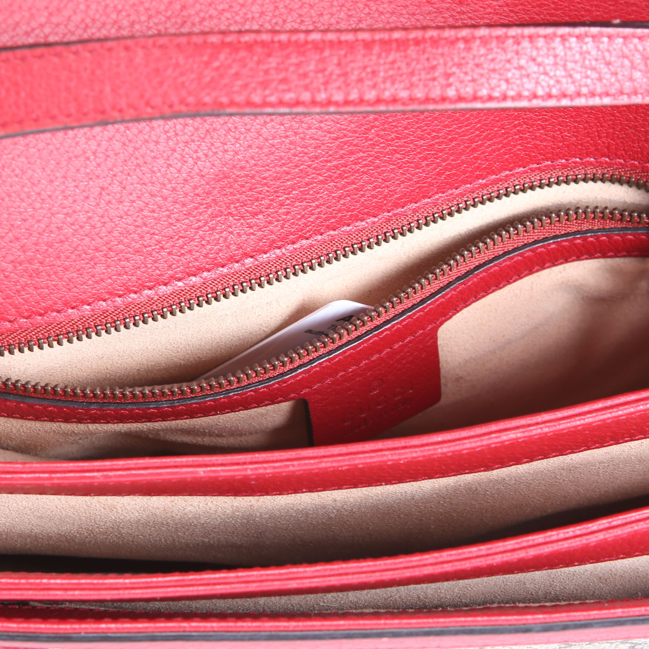Gucci 524356 GG Supreme Queen Margaret Medium Shoulder Bag Beige/Red