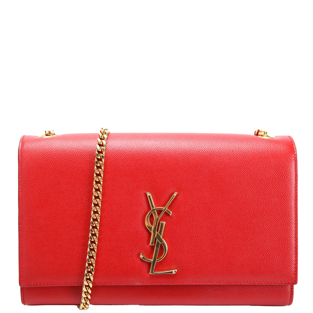 Saint Laurent Kate Satchel Grain Medium 364021 Red
