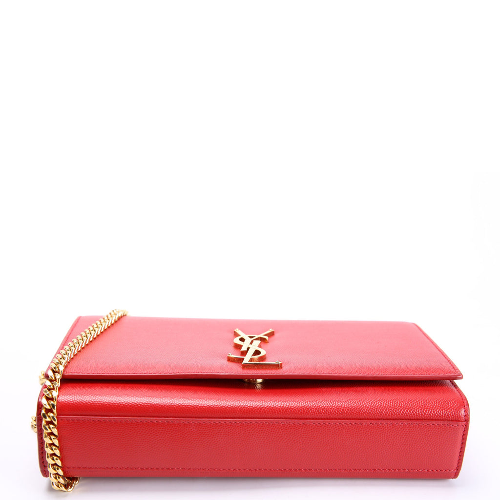 Saint Laurent Kate Satchel Grain Medium 364021 Red