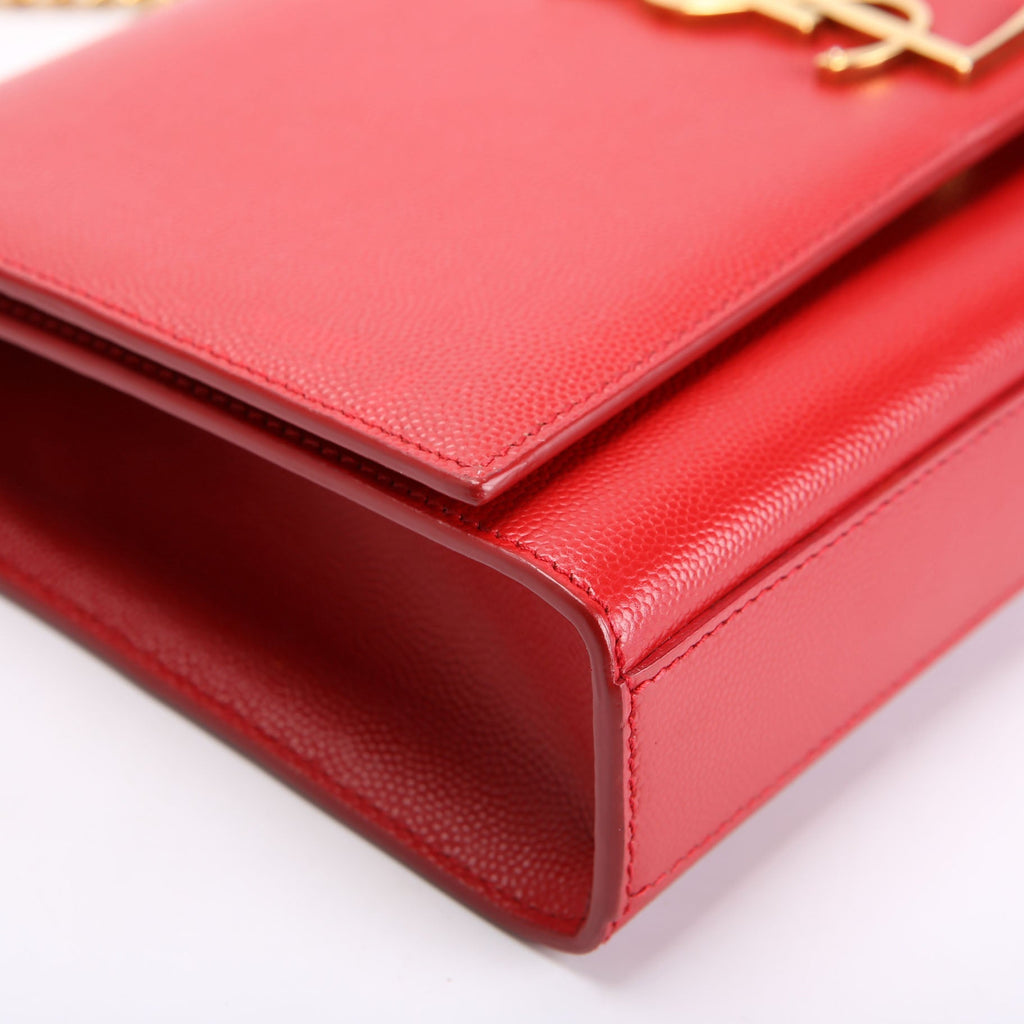 Saint Laurent Kate Satchel Grain Medium 364021 Red