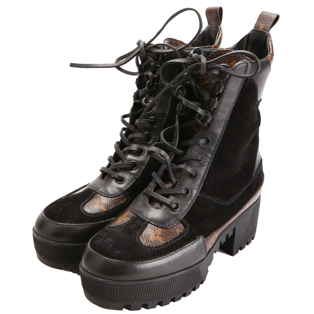 Louis Vuitton Laureate Desert Combat Boots Size 36 Black/Brown