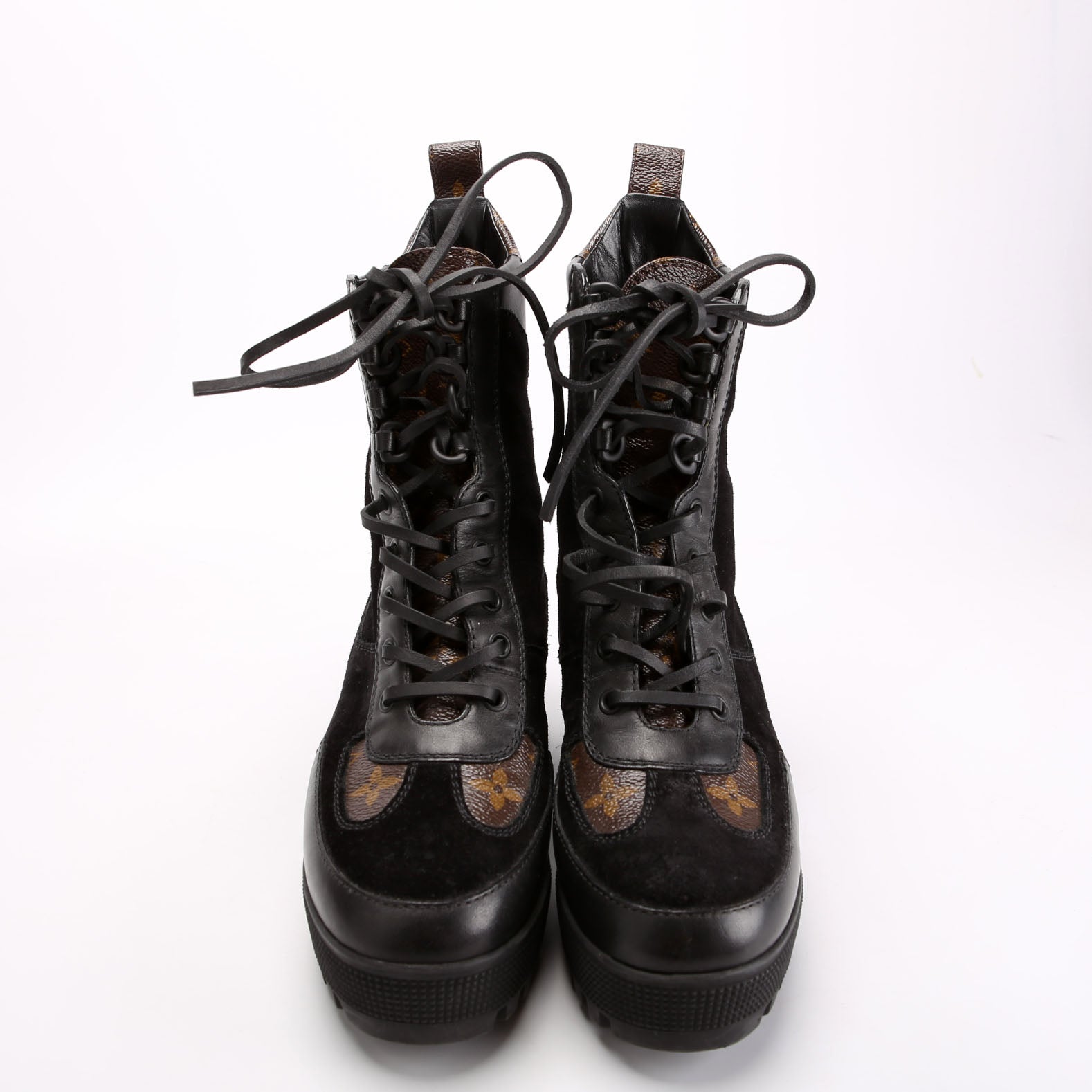 Louis Vuitton Laureate Desert Combat Boots Size 36 Black/Brown