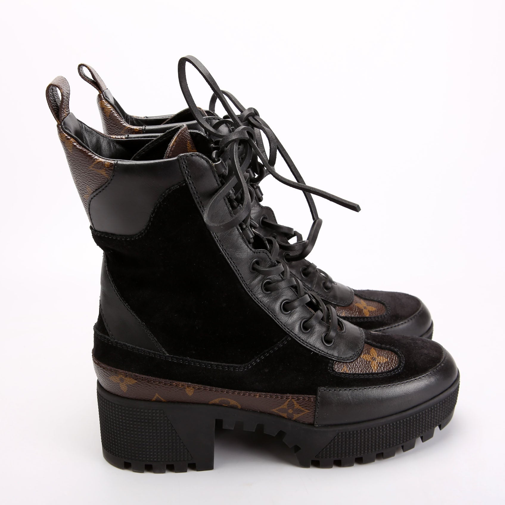 Louis Vuitton Laureate Desert Combat Boots Size 36 Black/Brown