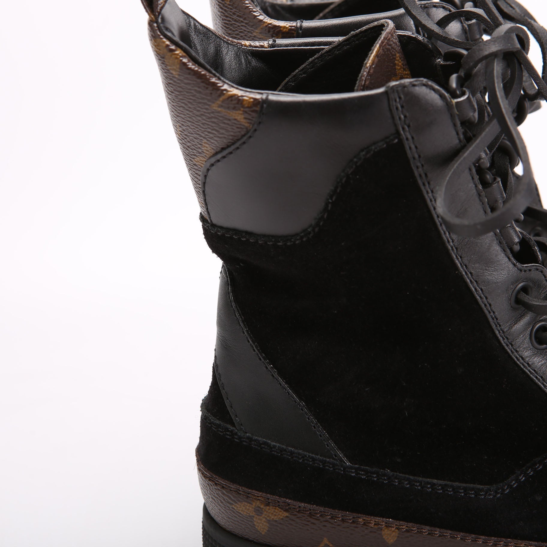 Louis Vuitton Laureate Desert Combat Boots Size 36 Black/Brown