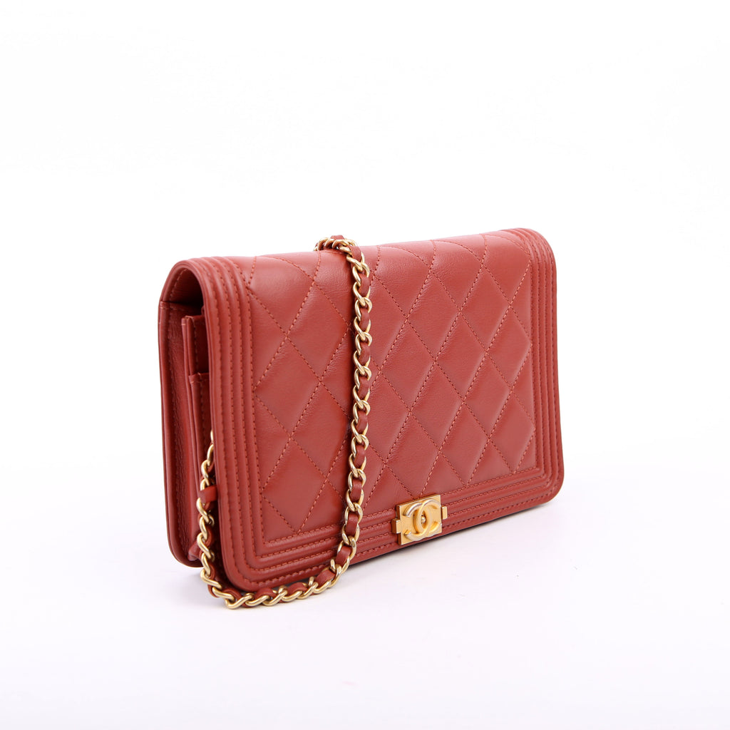 Chanel WOC Boy Lambskin Orange