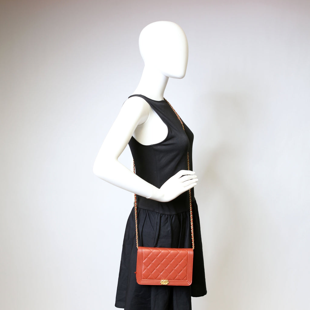 Chanel WOC Boy Lambskin Orange