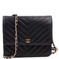 Chanel WOC Chevron Square Calfskin 24M Black