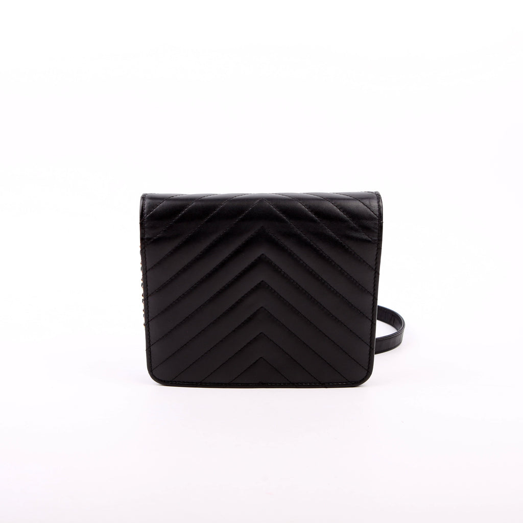 Chanel WOC Chevron Square Calfskin 24M Black