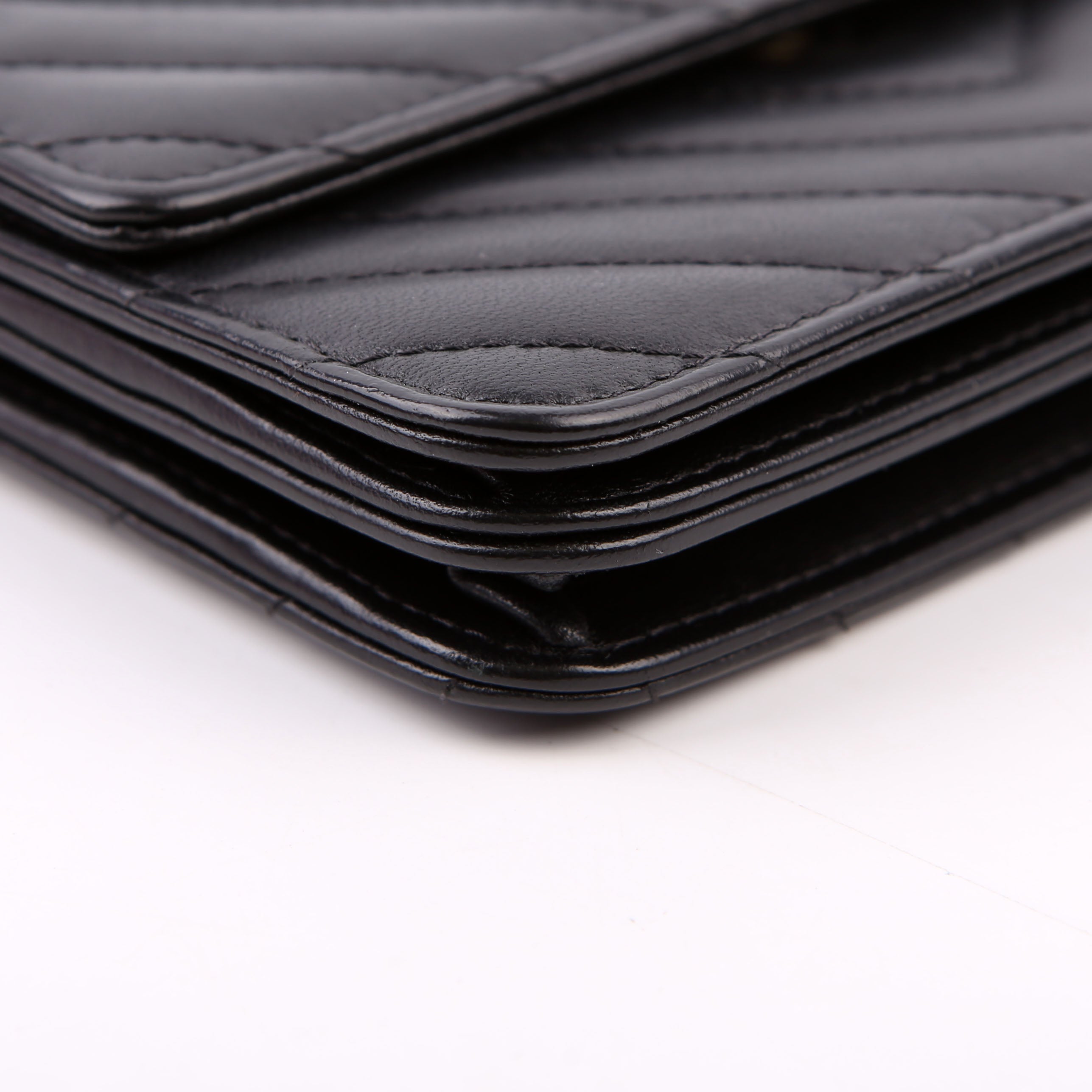 Chanel WOC Chevron Square Calfskin 24M Black