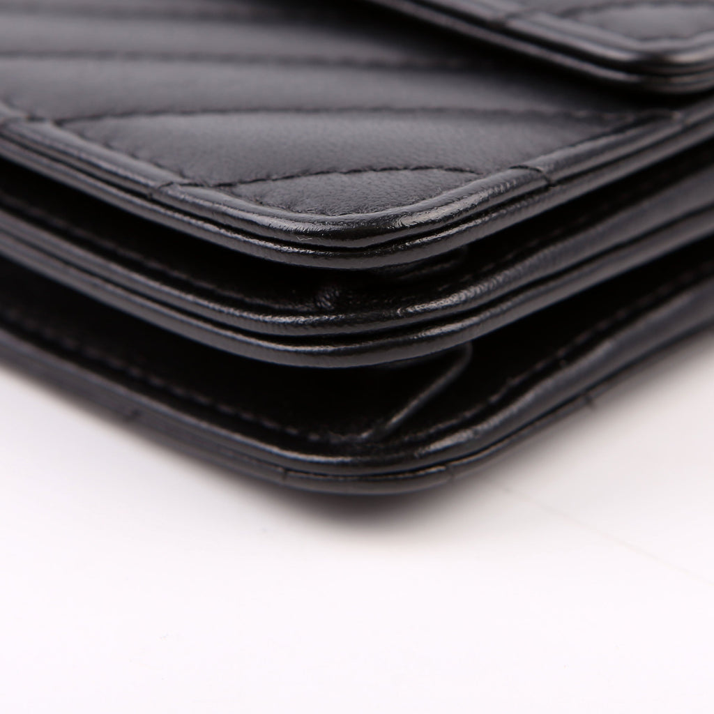 Chanel WOC Chevron Square Calfskin 24M Black