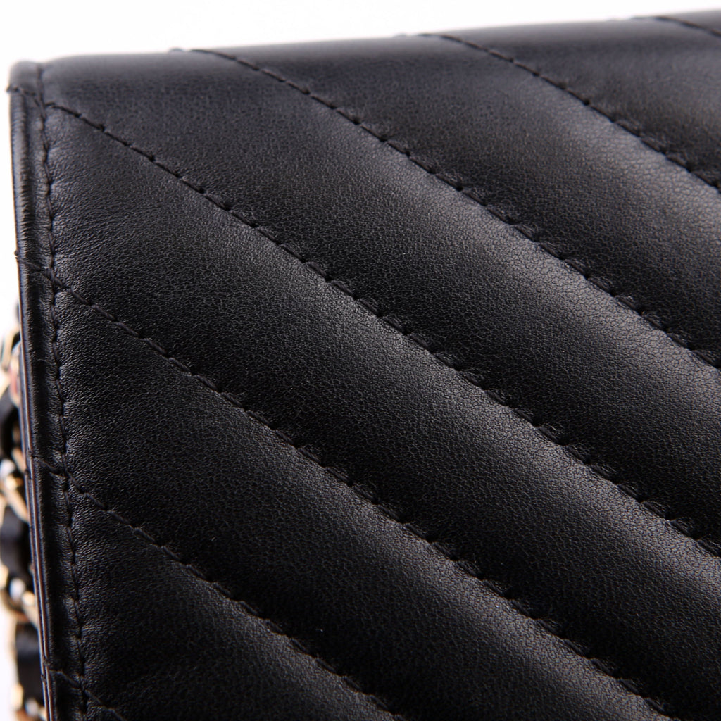 Chanel WOC Chevron Square Calfskin 24M Black