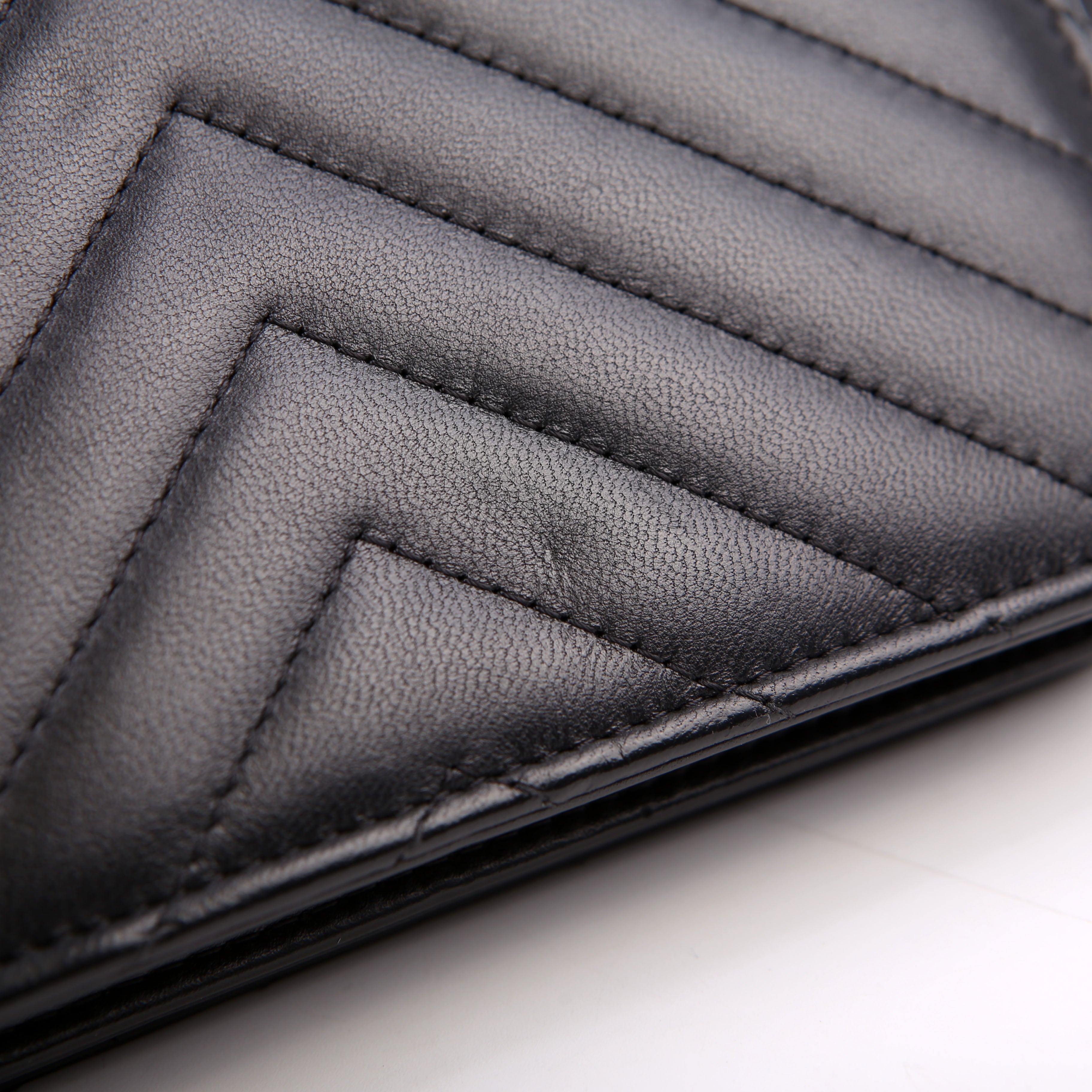 Chanel WOC Chevron Square Calfskin 24M Black