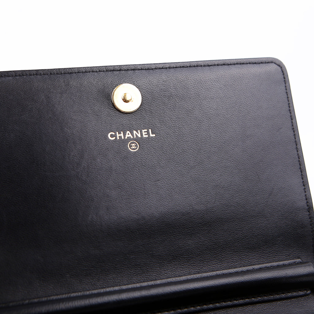 Chanel WOC Chevron Square Calfskin 24M Black