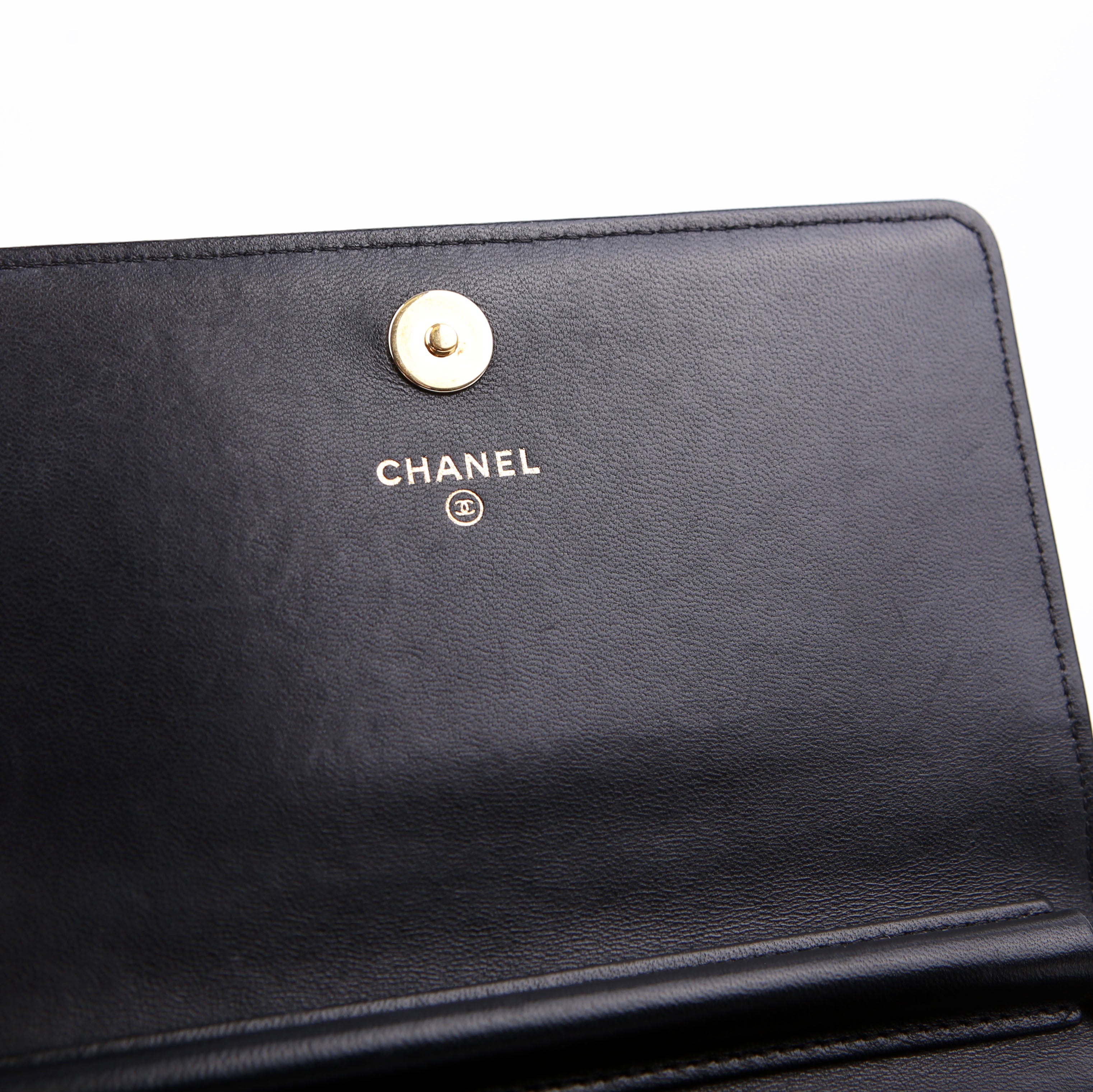 Chanel WOC Chevron Square Calfskin 24M Black