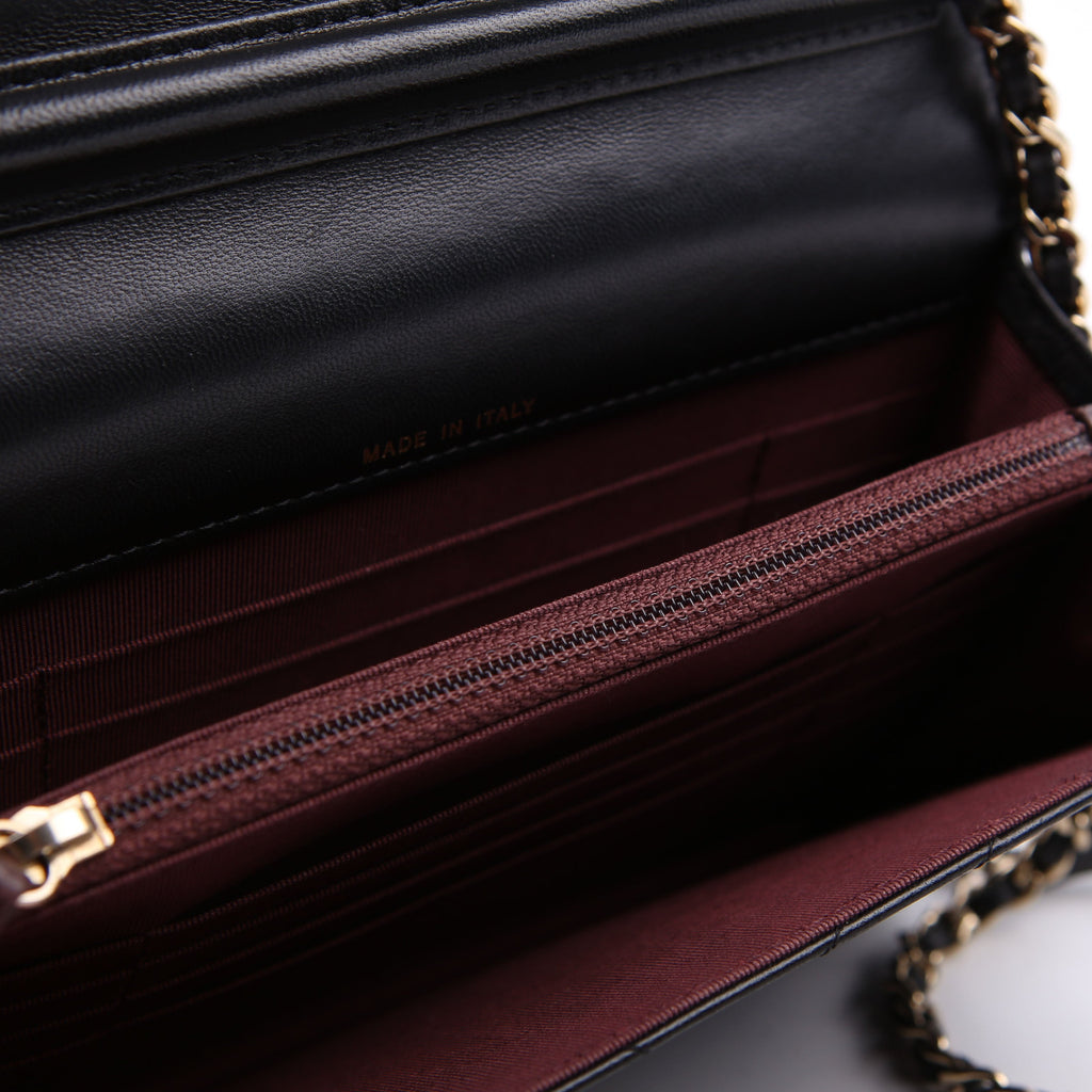 Chanel WOC Chevron Square Calfskin 24M Black
