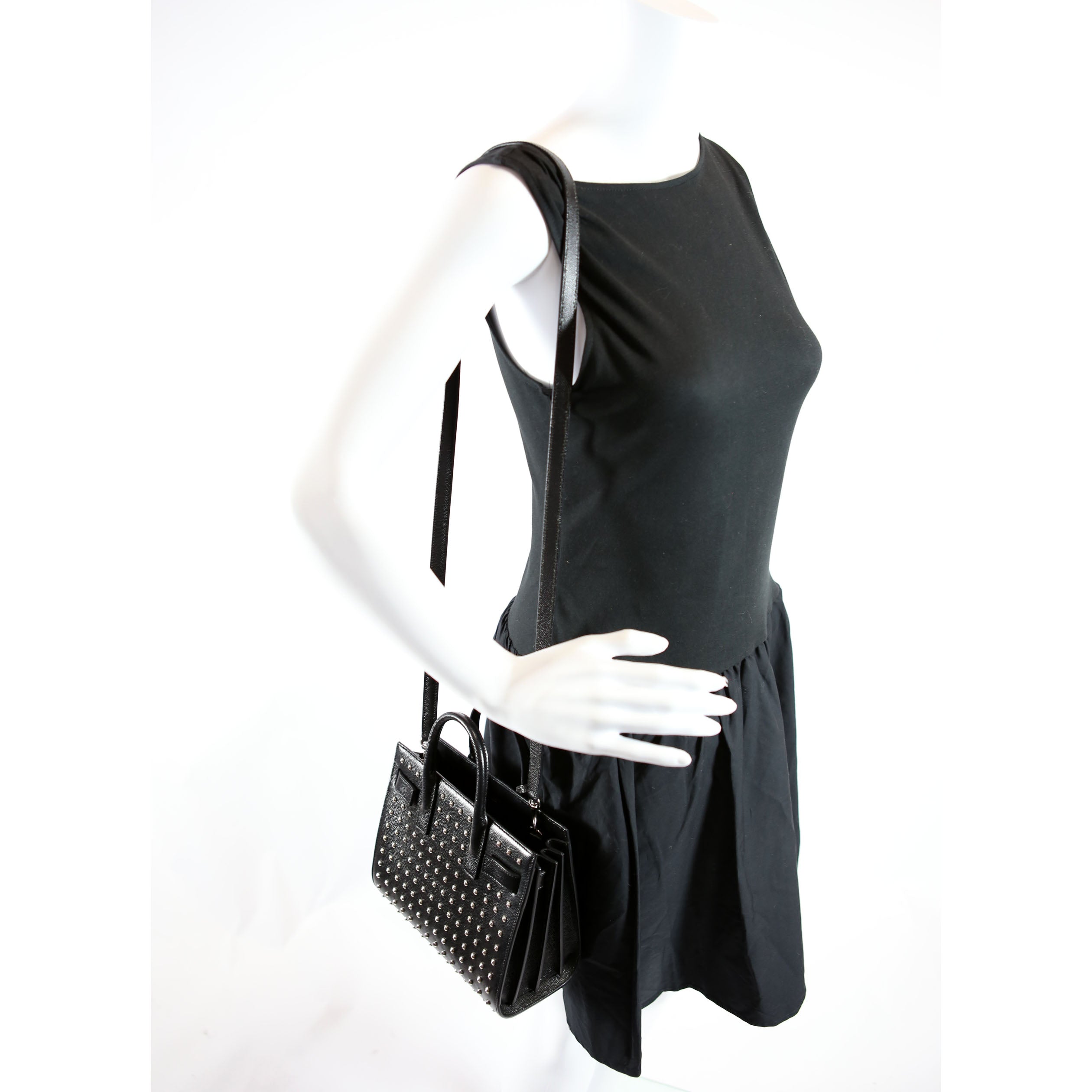 Saint Laurent Sac De Jour Nano 392035 Studded Black