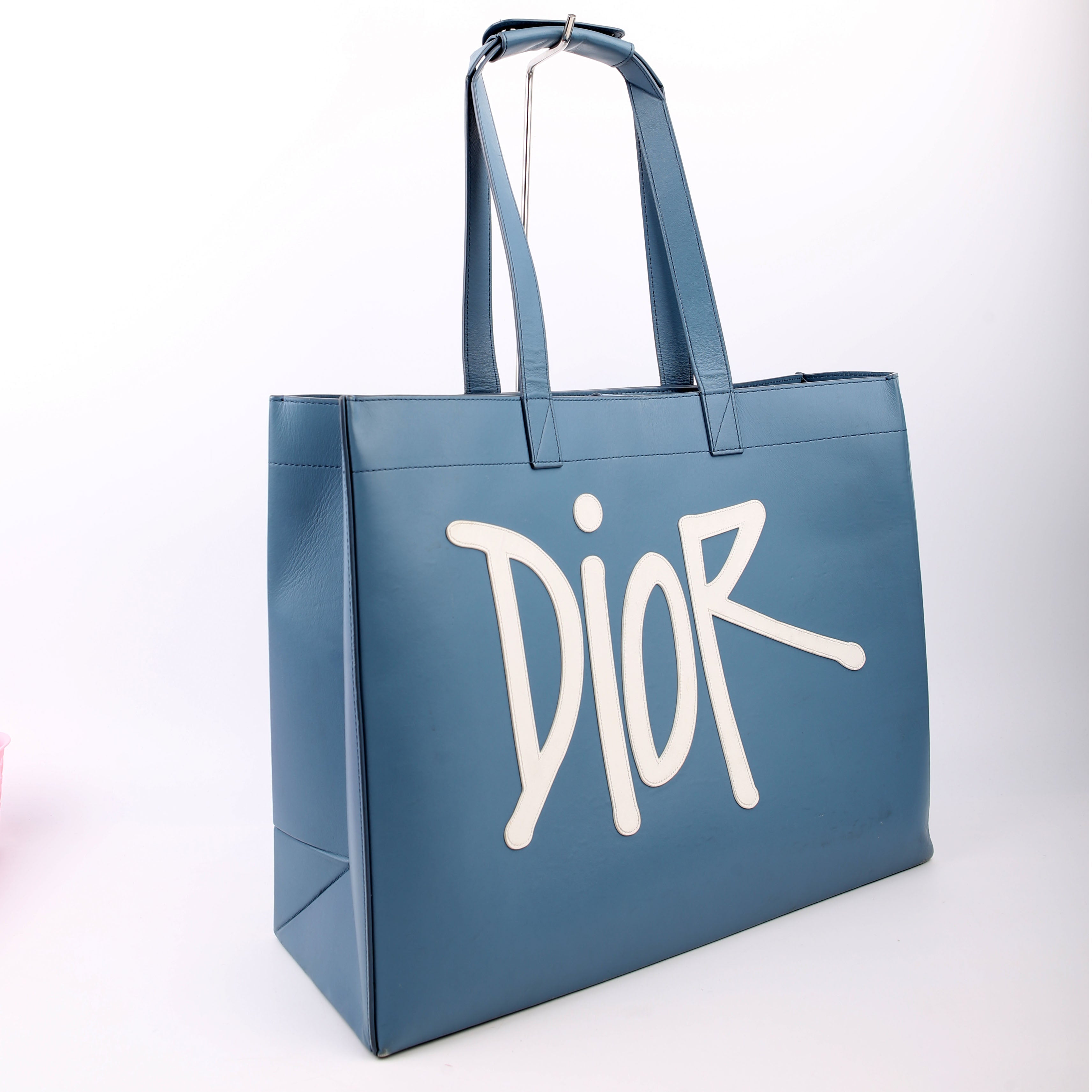 Christian Dior Logo Tote Shawn Stussy Large Blue