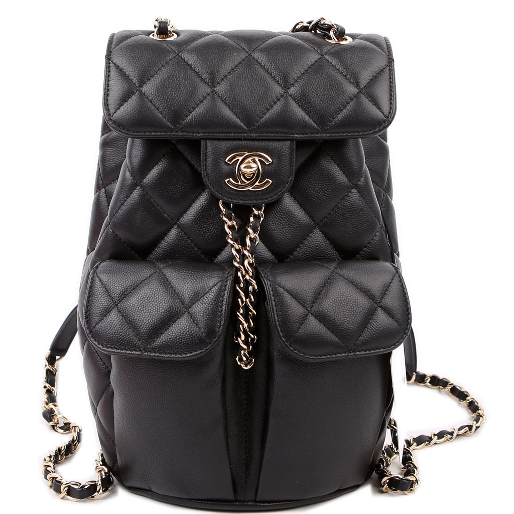 Chanel Duma Drawstring Backpack Small Caviar RFID Black