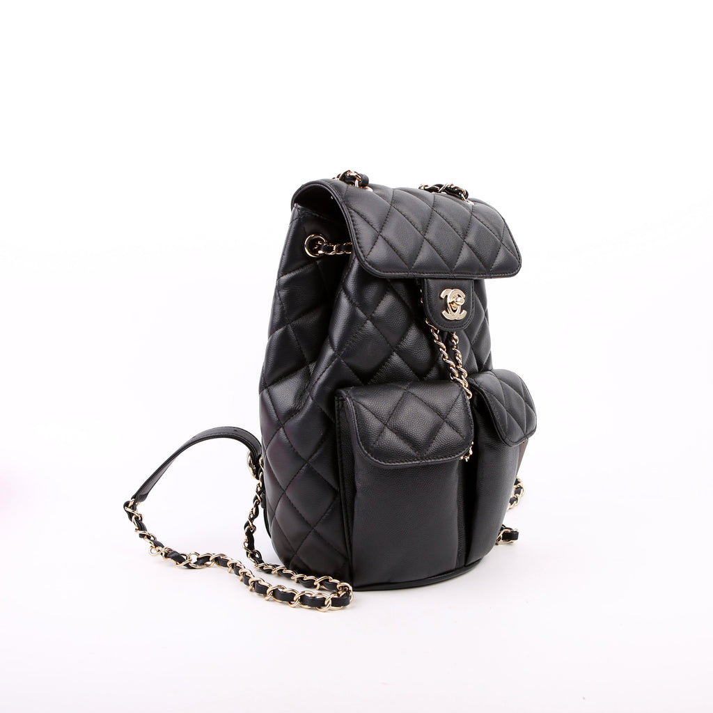 Chanel Duma Drawstring Backpack Small Caviar RFID Black