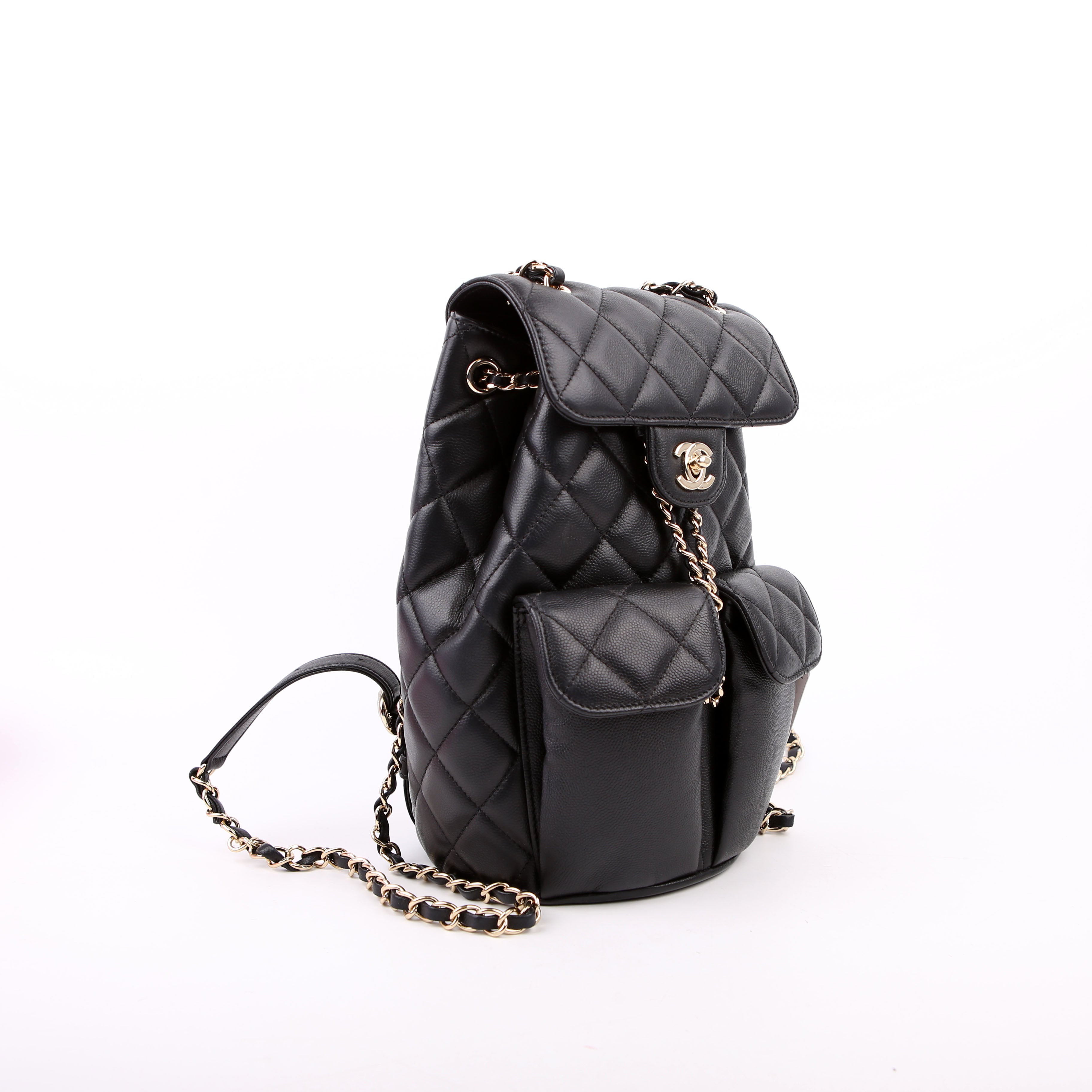 Chanel Duma Drawstring Backpack Small Caviar RFID Black