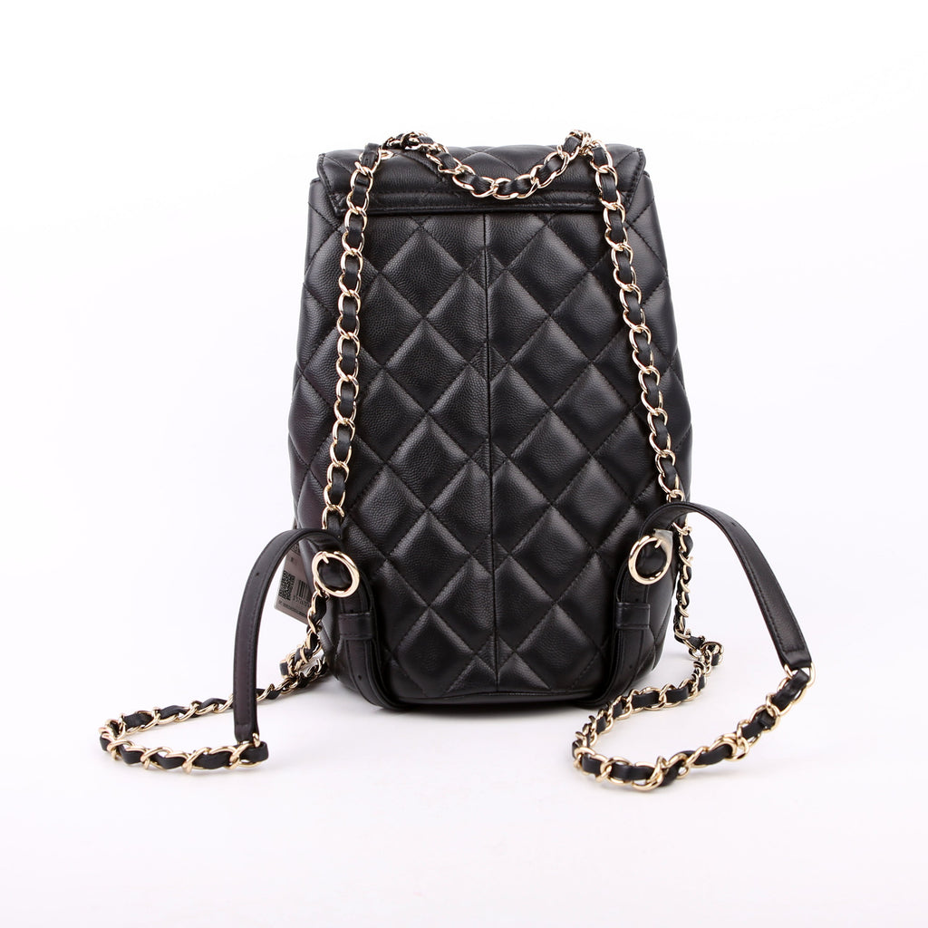 Chanel Duma Drawstring Backpack Small Caviar RFID Black