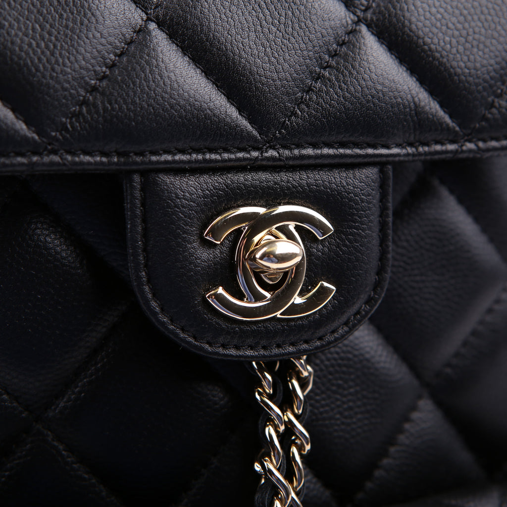 Chanel Duma Drawstring Backpack Small Caviar RFID Black