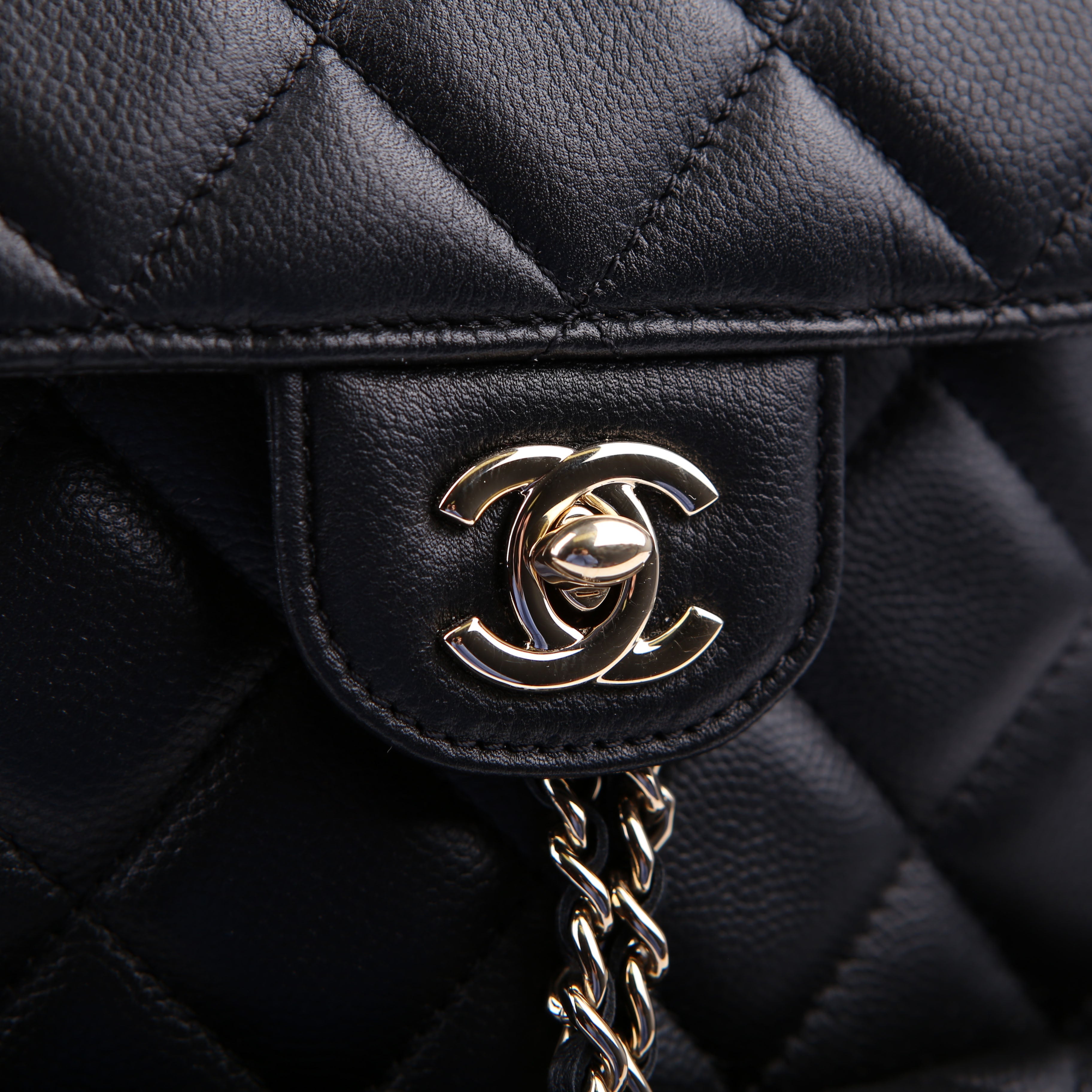 Chanel Duma Drawstring Backpack Small Caviar RFID Black